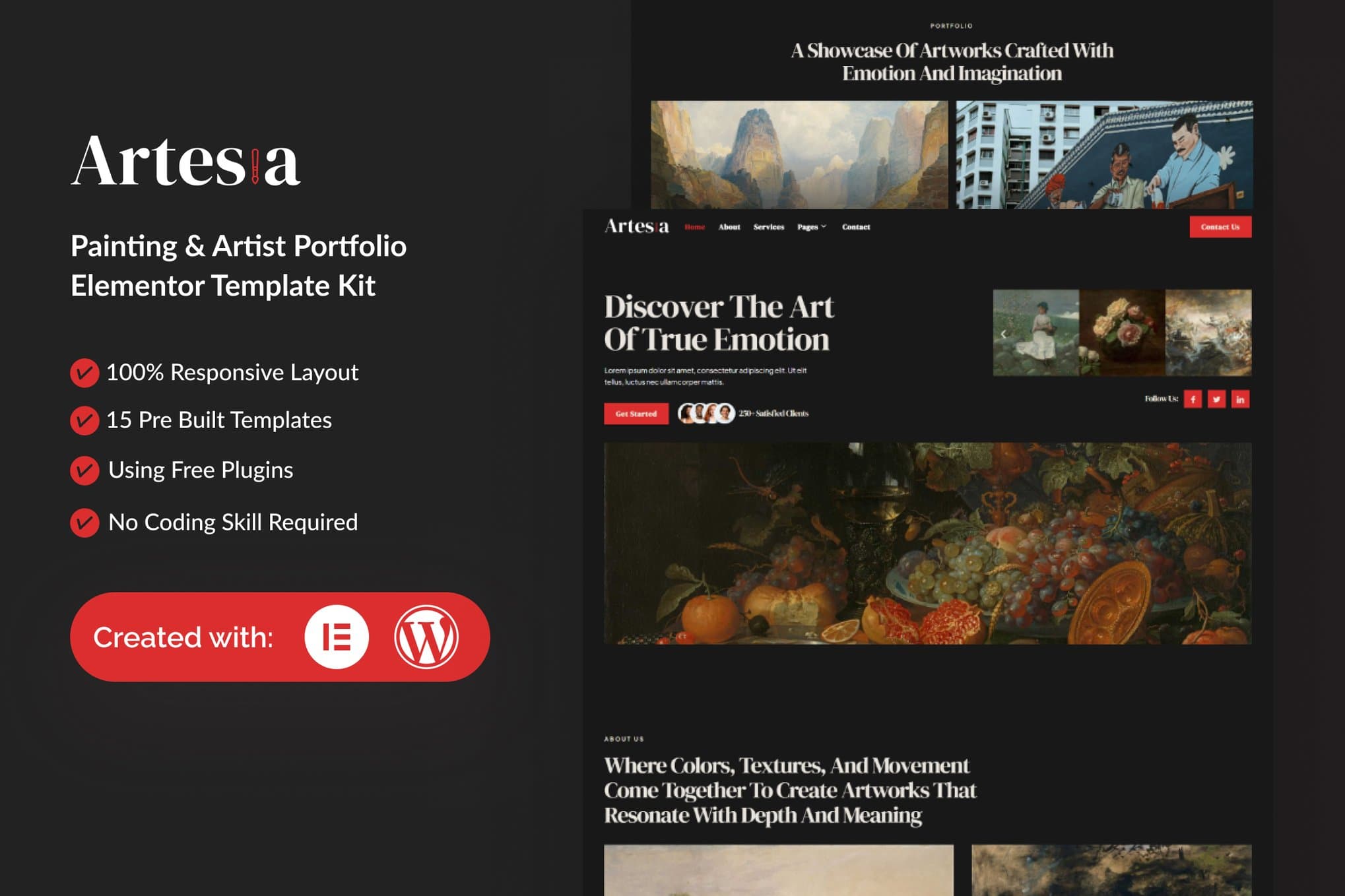Artesia - Painting & Artist Elementor Template