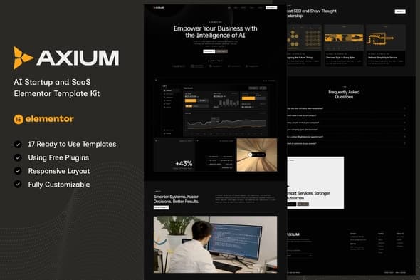 Axium - AI Startup & SaaS Elementor Template