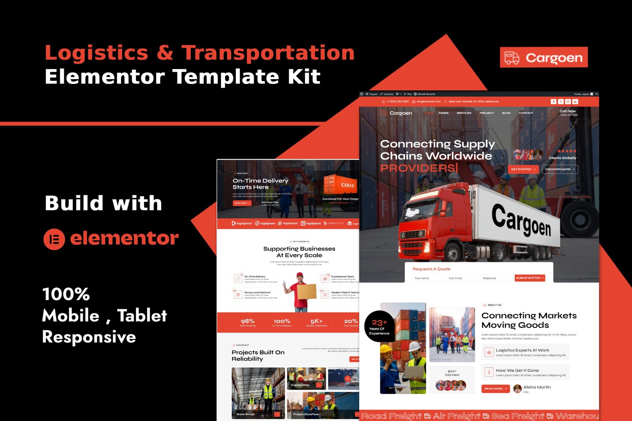 Cargoen - Logistics & Transportation Elementor Template