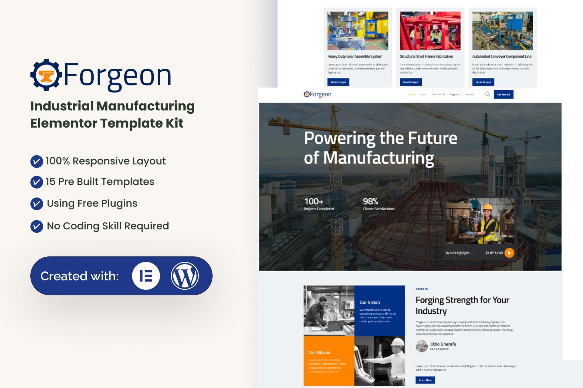 Forgeon - Industrial & Manufacturing Elementor Template