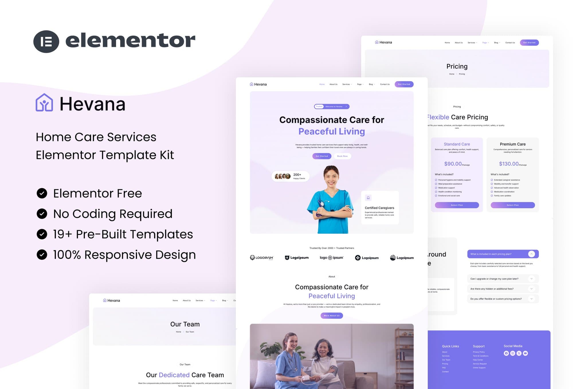 Hevana - Home Care Services Elementor Template