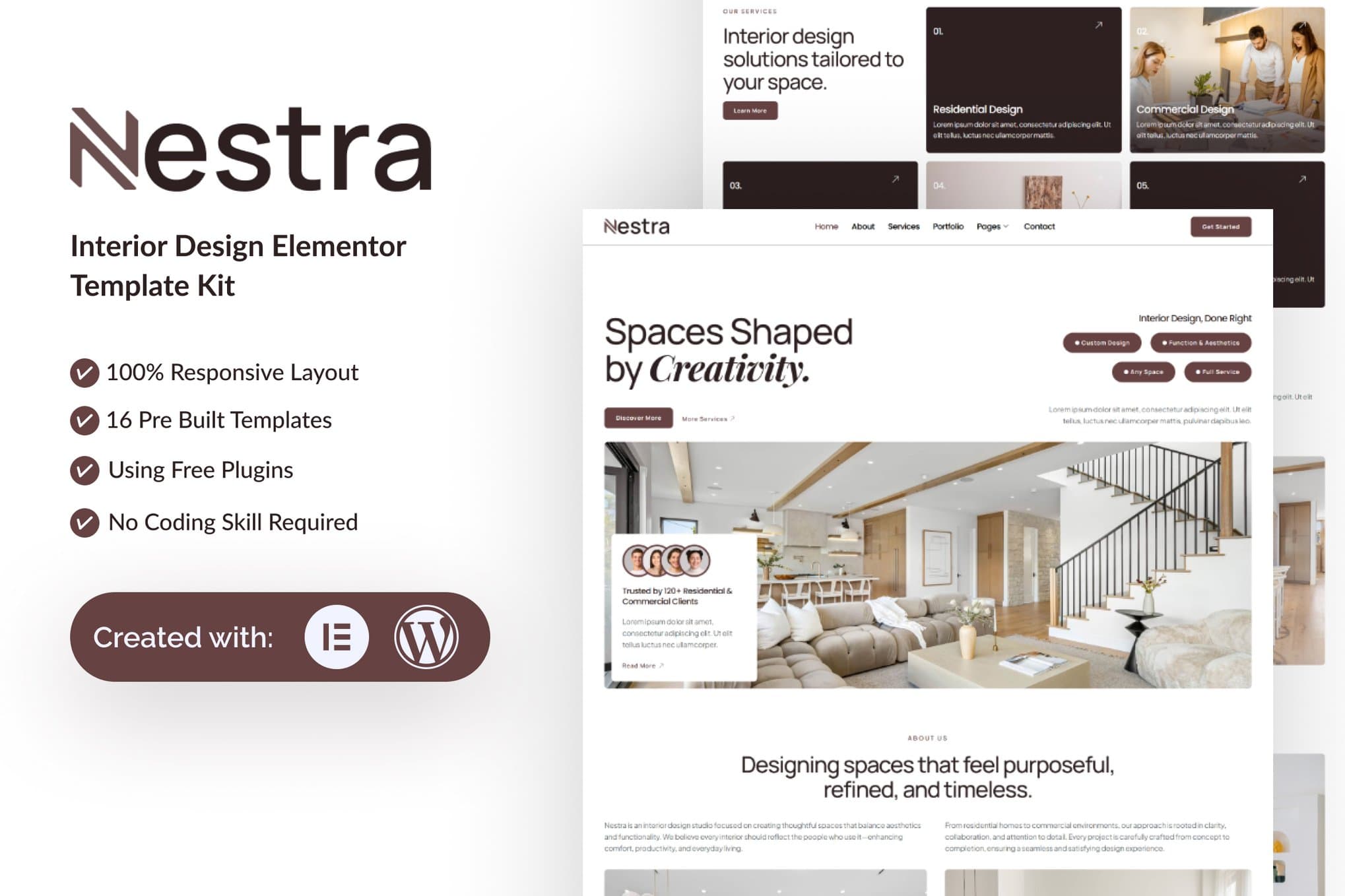 Nestra - Interior Design Elementor Template