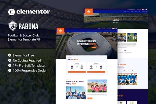 Rabona - Football & Soccer Club Elementor Template