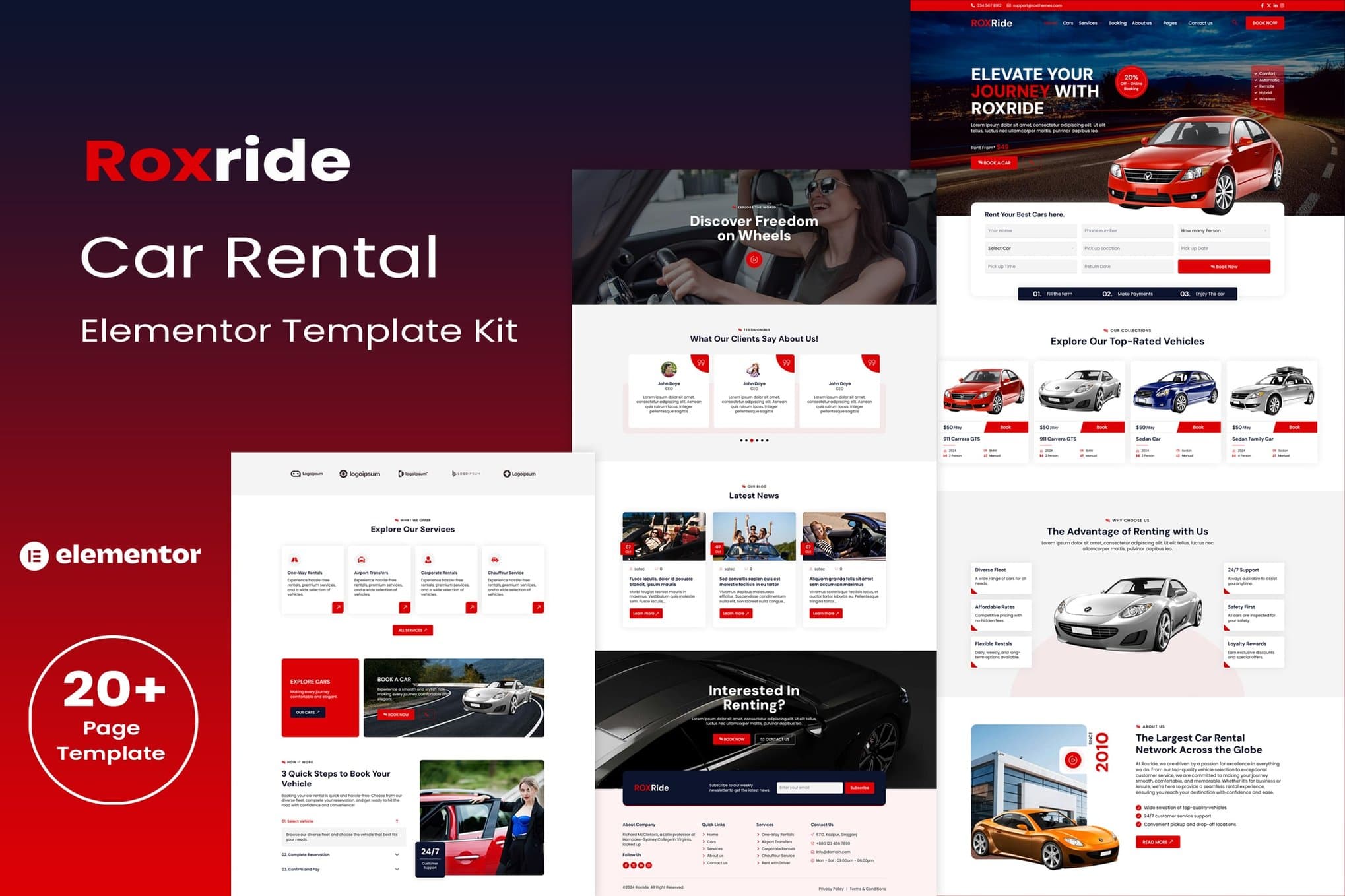 Roxride - Car Rental Elementor Template