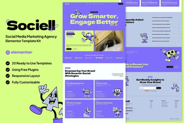 Sociell - Social Media Marketing Agency Elementor Template