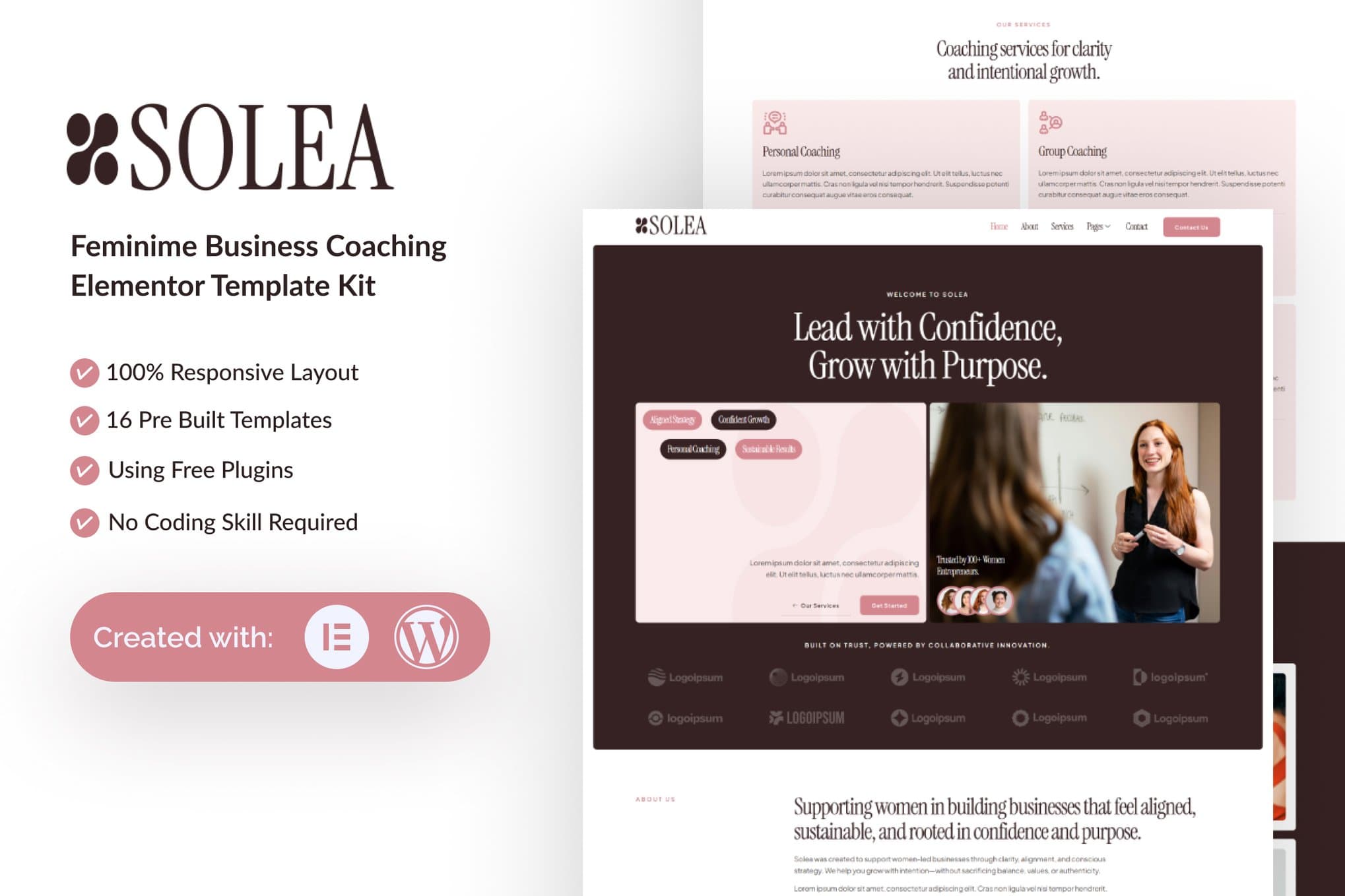 Solea - Feminime Business Coaching Elementor Template