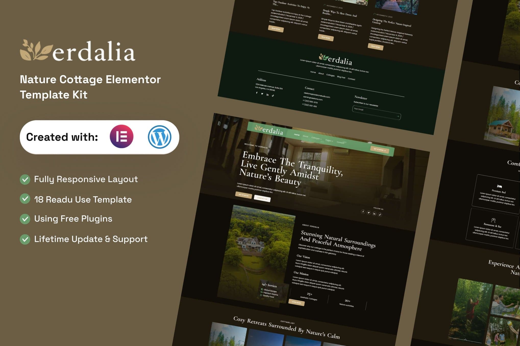 Verdalia - Nature Cottage Elementor Template