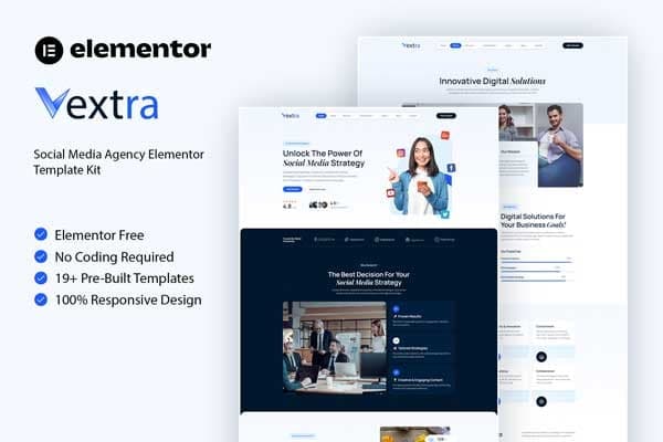 Vextra - Social Media Agency Elementor Template
