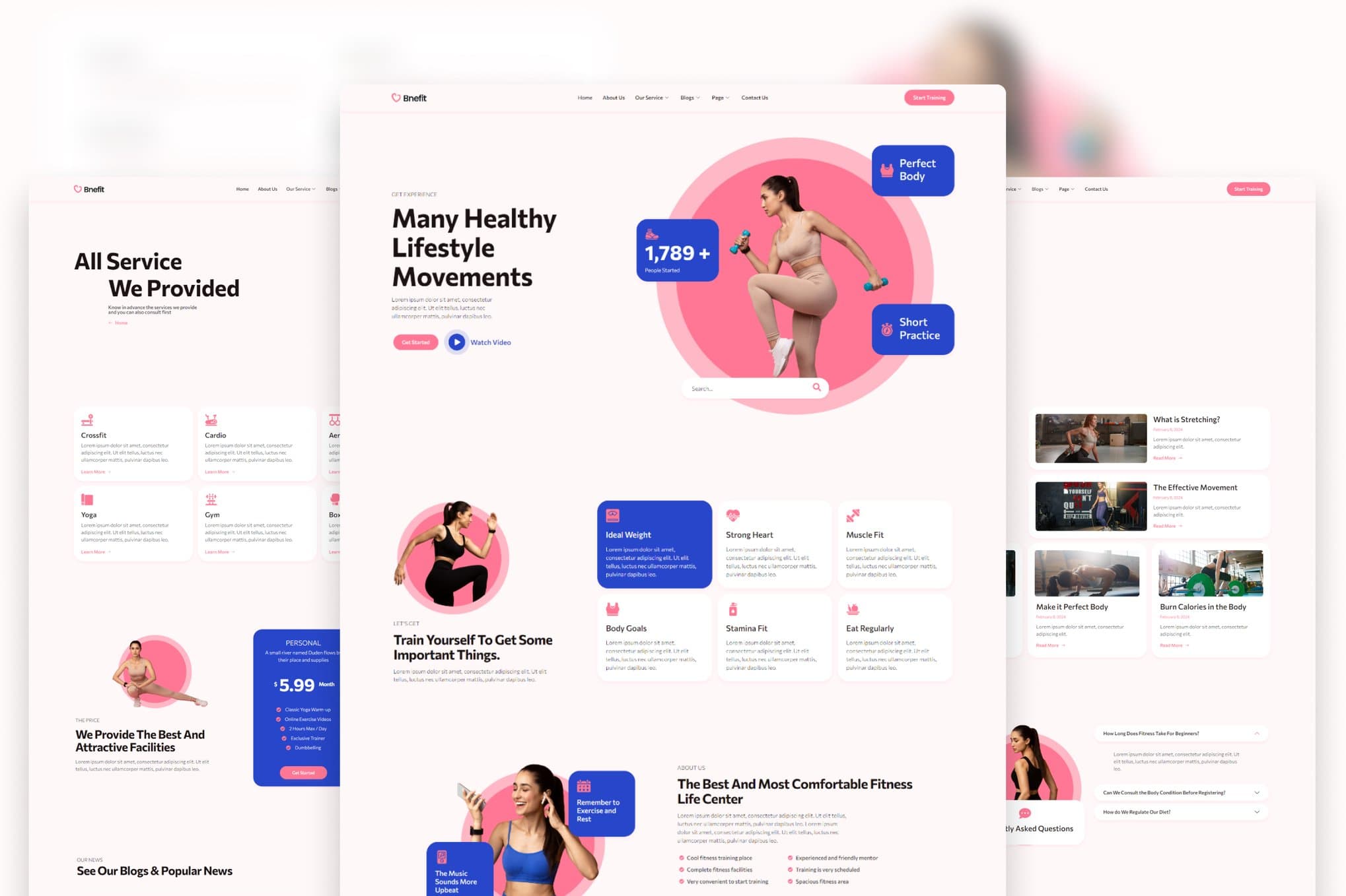 Bnefit - Gym & Fitness Center Elementor Template
