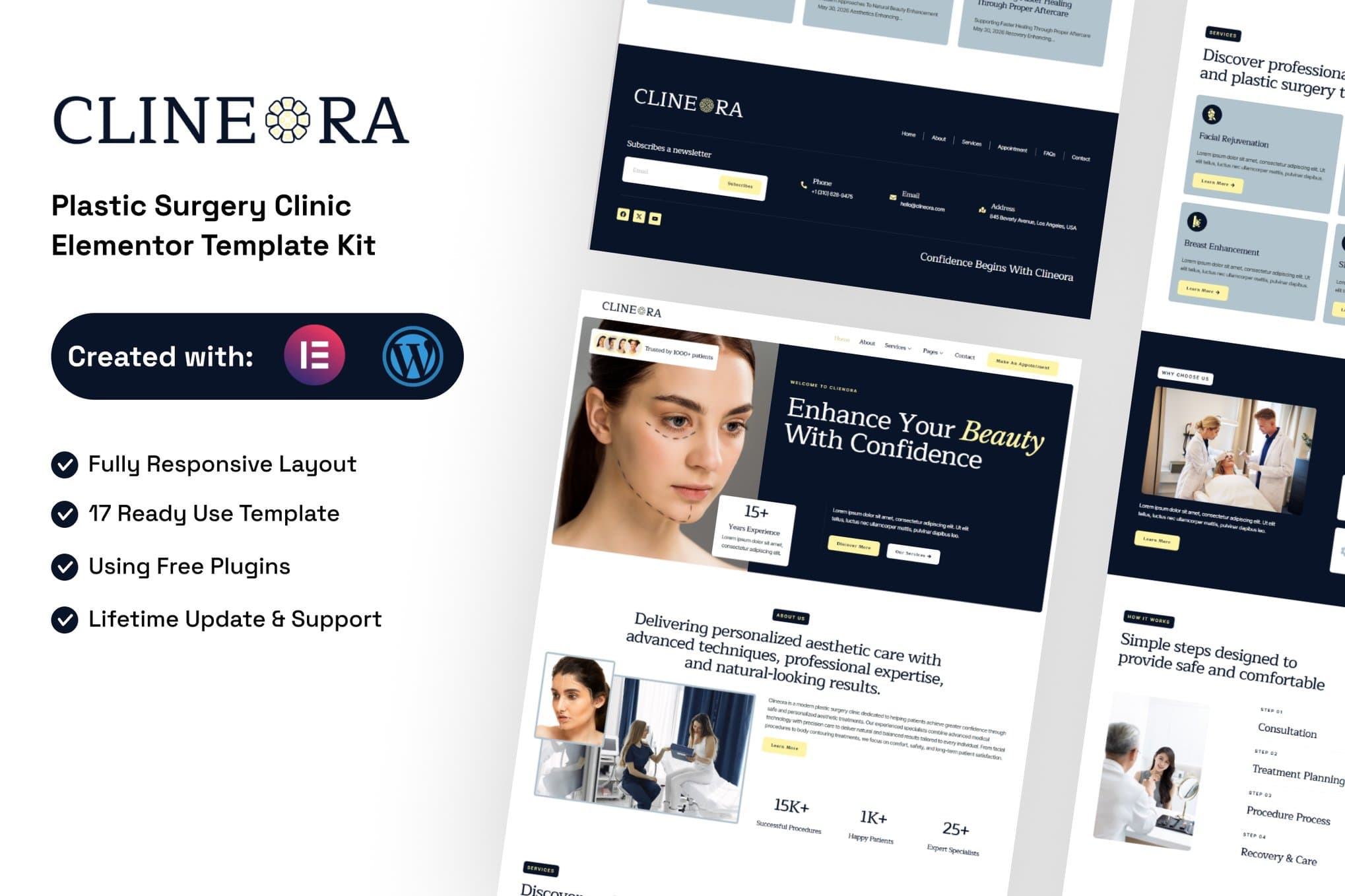 Clineora - Plastic Surgery Clinic Elementor Template