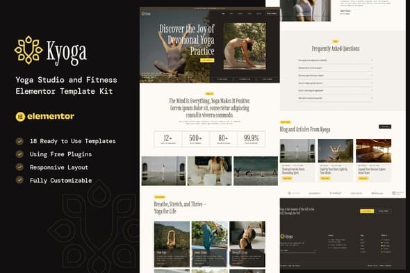 Kyoga - Yoga Studio & Fitness Elementor Template