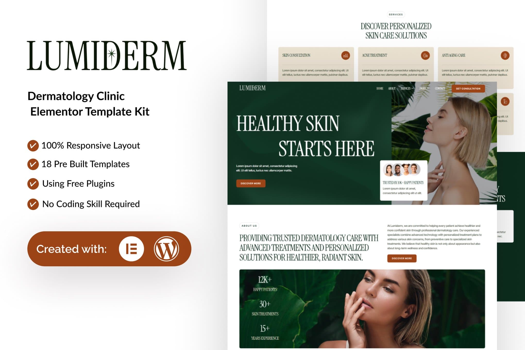 Lumiderm - Dermatology Clinic Elementor Template