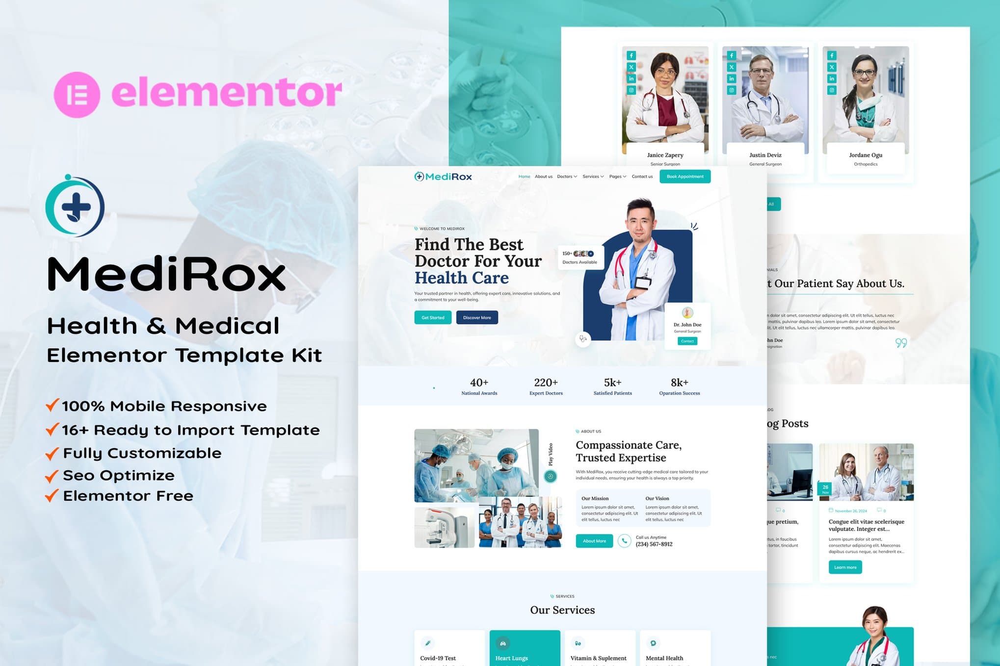 MediRox - Health & Medical Elementor Template