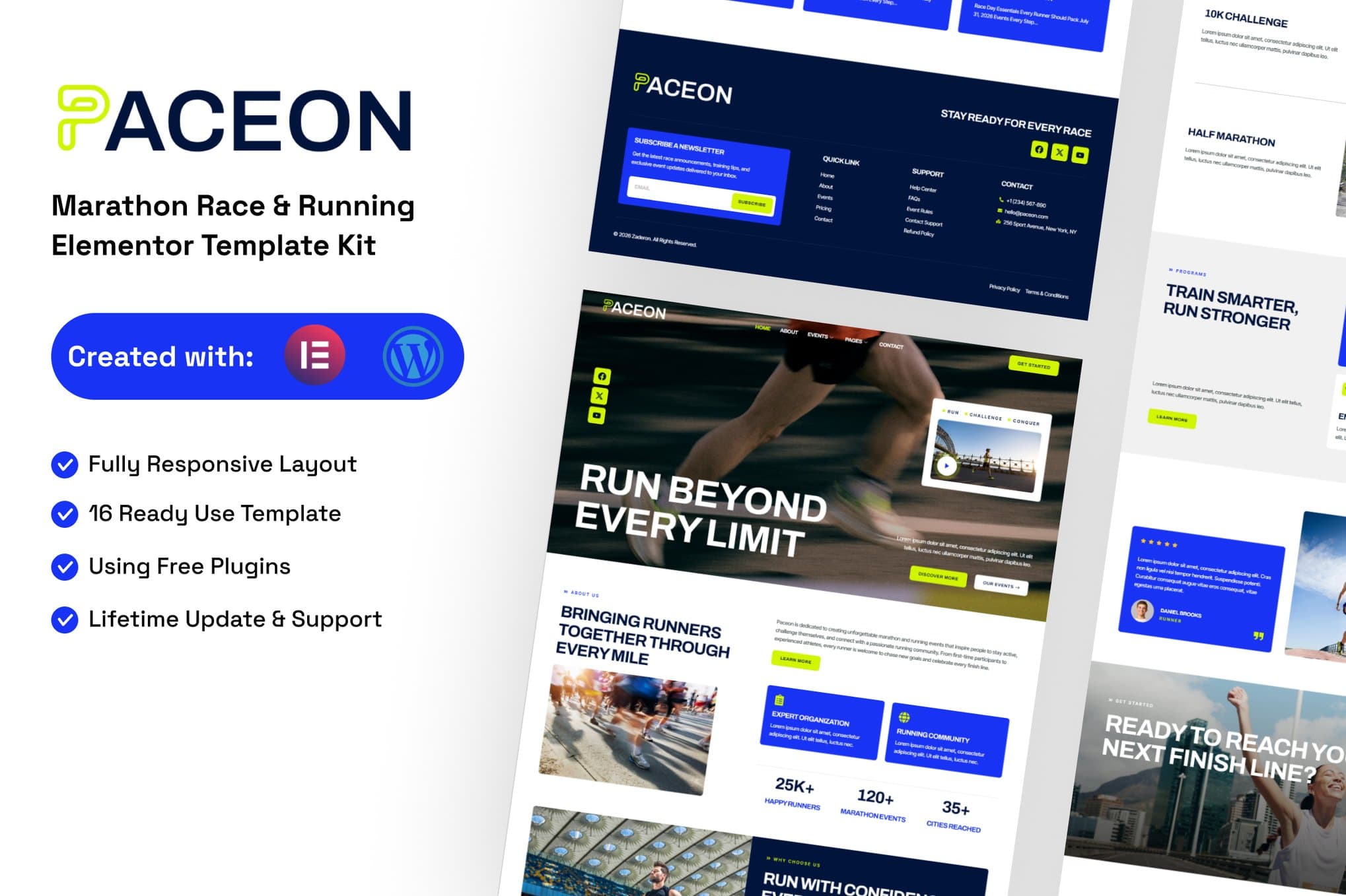 Paceon - Marathon Race & Running Elementor Template