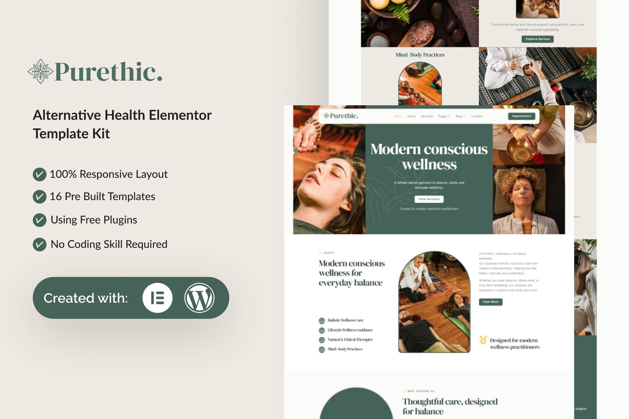Purethic - Alternative Health Elementor Template