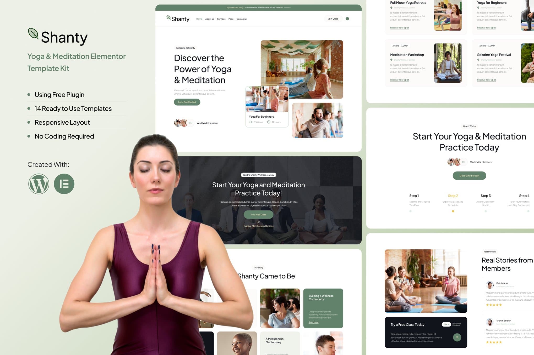 Shanty - Yoga & Meditation Elementor Template
