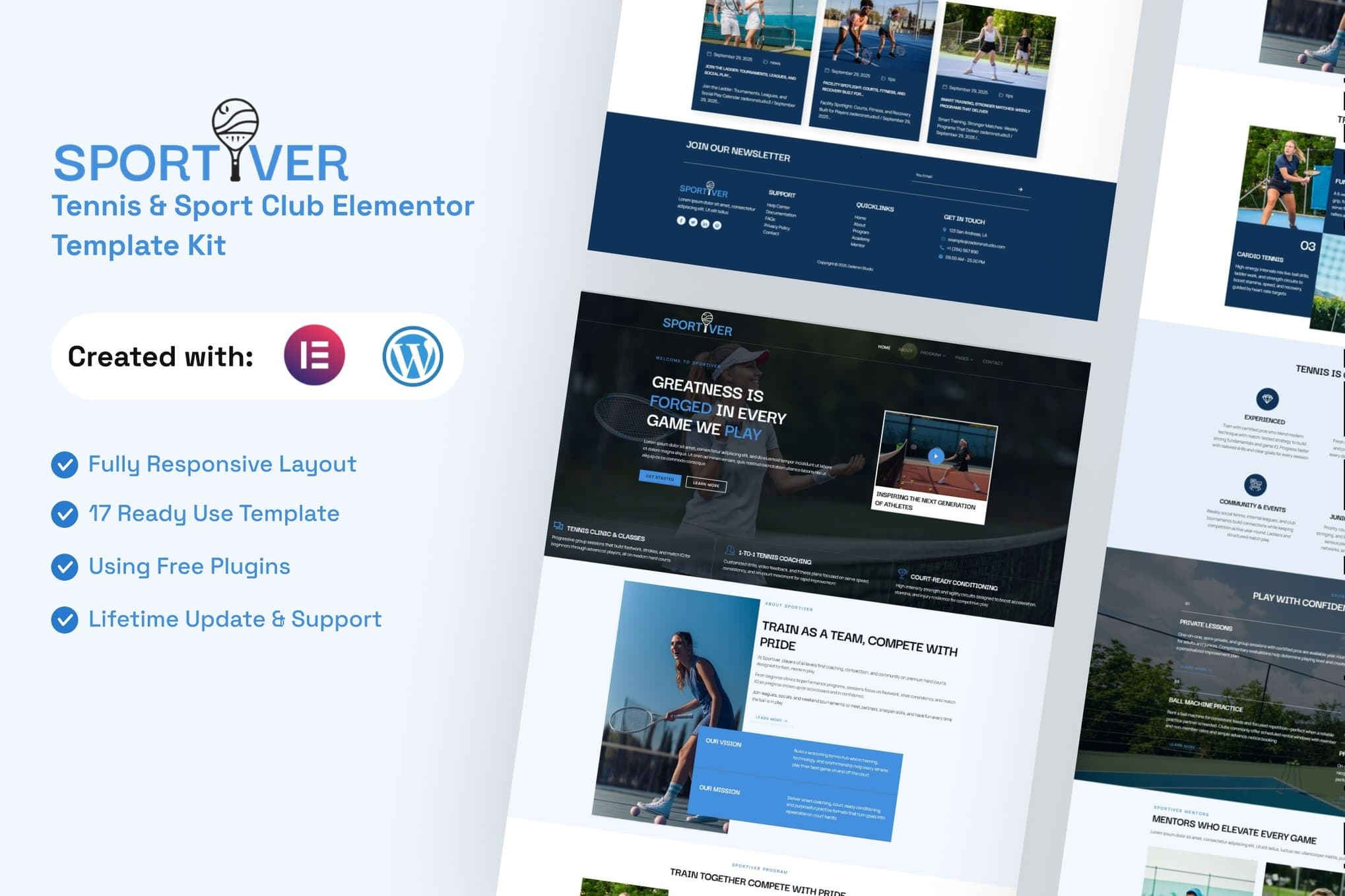 Sportiver - Tennis & Sport Club Elementor Template