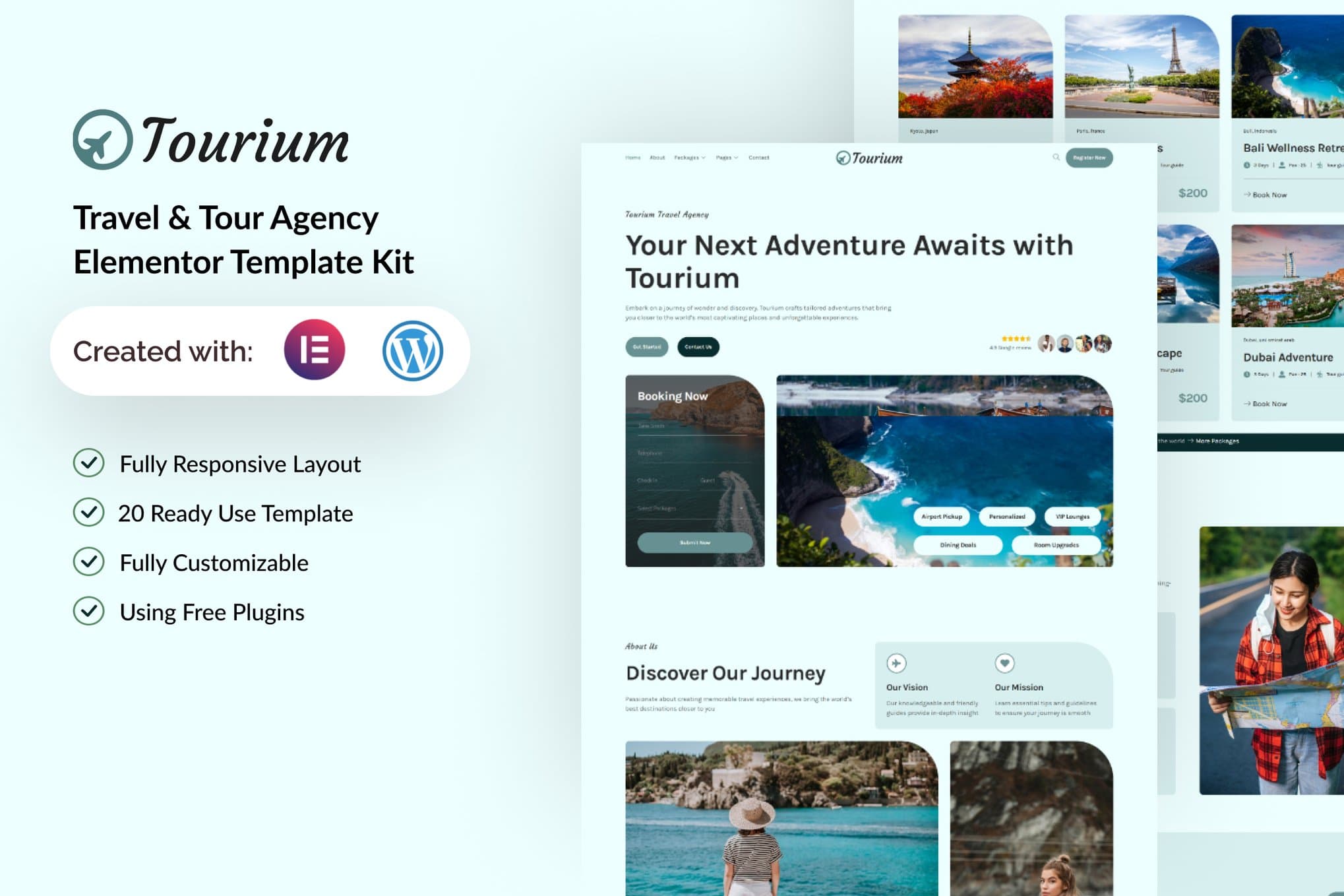 Tourium - Travel & Tour Agency Elementor Template