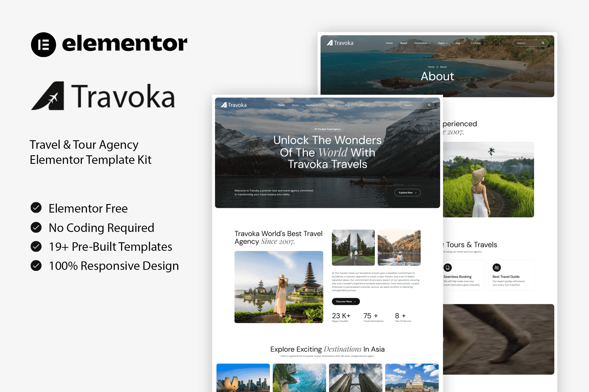 Travoka - Travel & Tour Agency Elementor Template