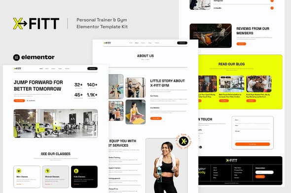X-Fitt - Personal Trainer & Gym Elementor Template