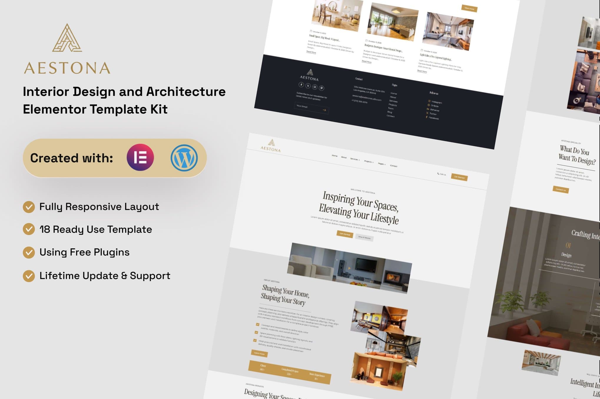 Aestona - Interior Design & Architecture Elementor Template