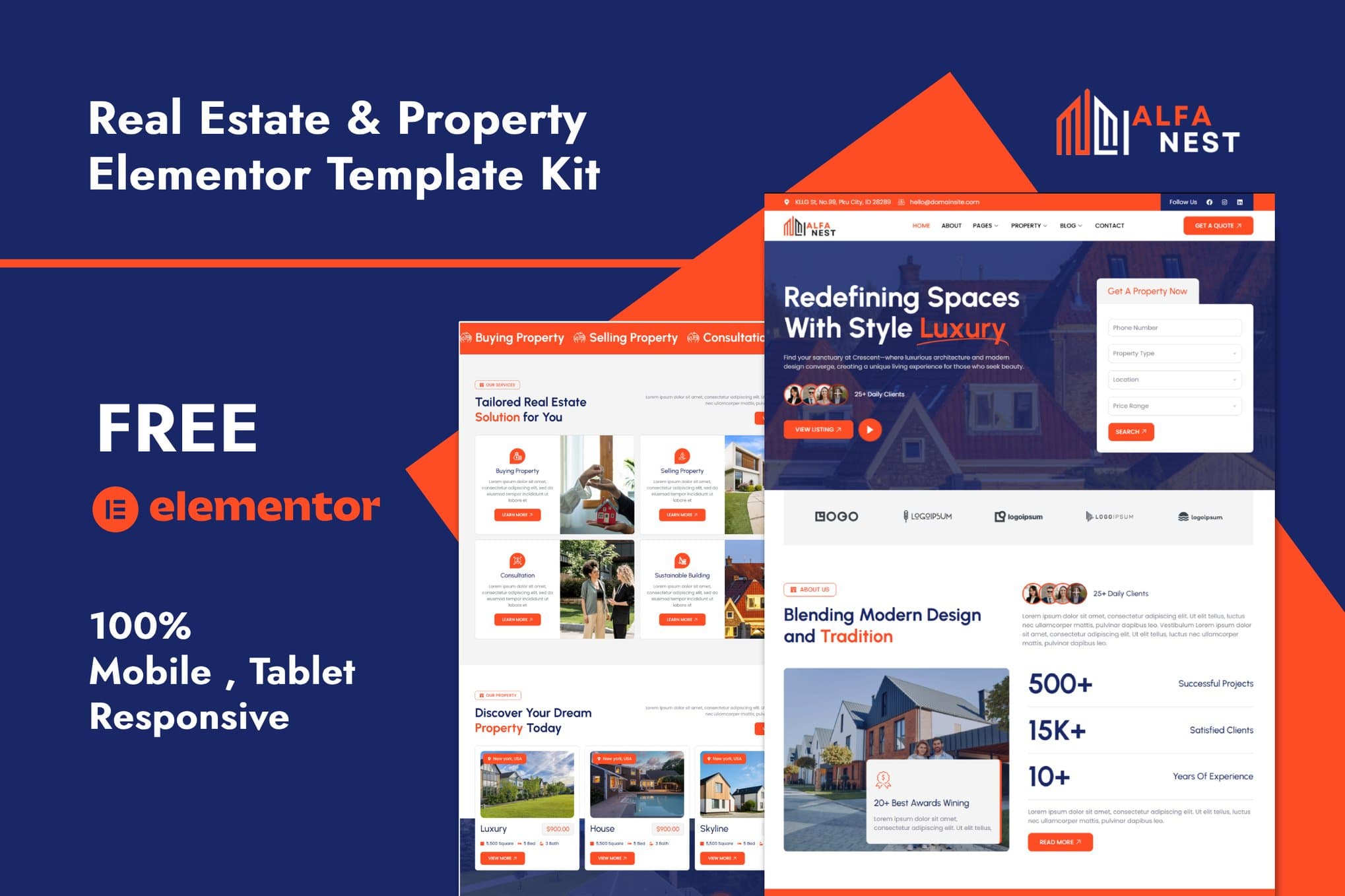 Alfanest - Real Estate & Property Elementor Template