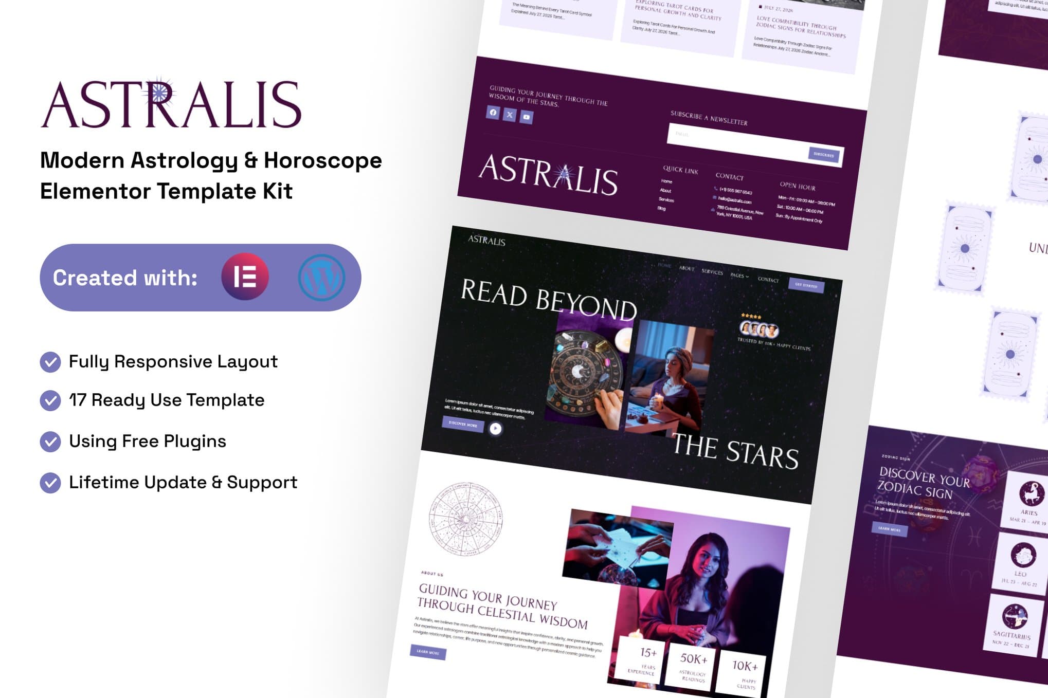 Astralis - Modern Astrology & Horoscope Elementor Template