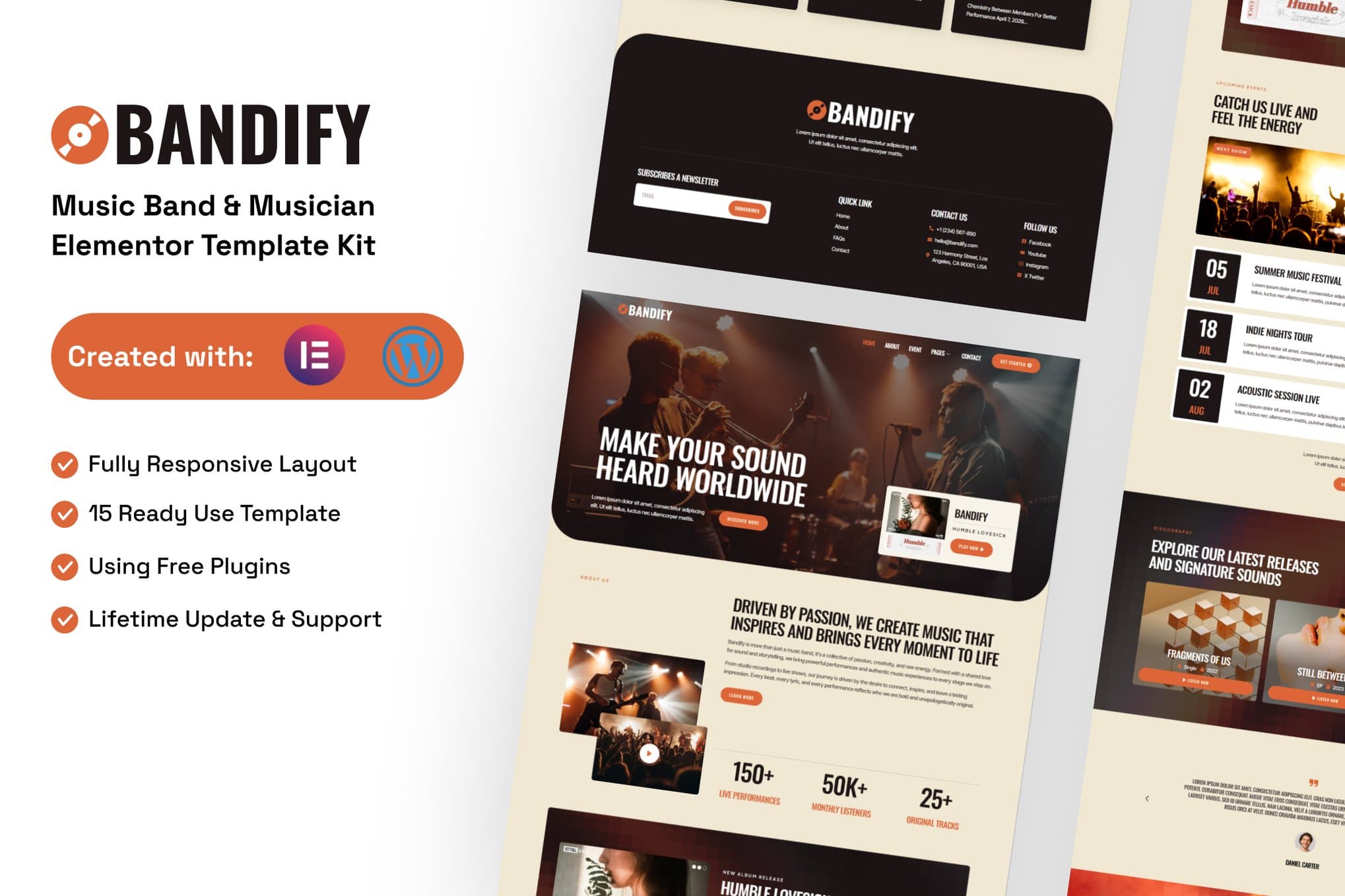 Bandify - Music Band & Musician Elementor Template