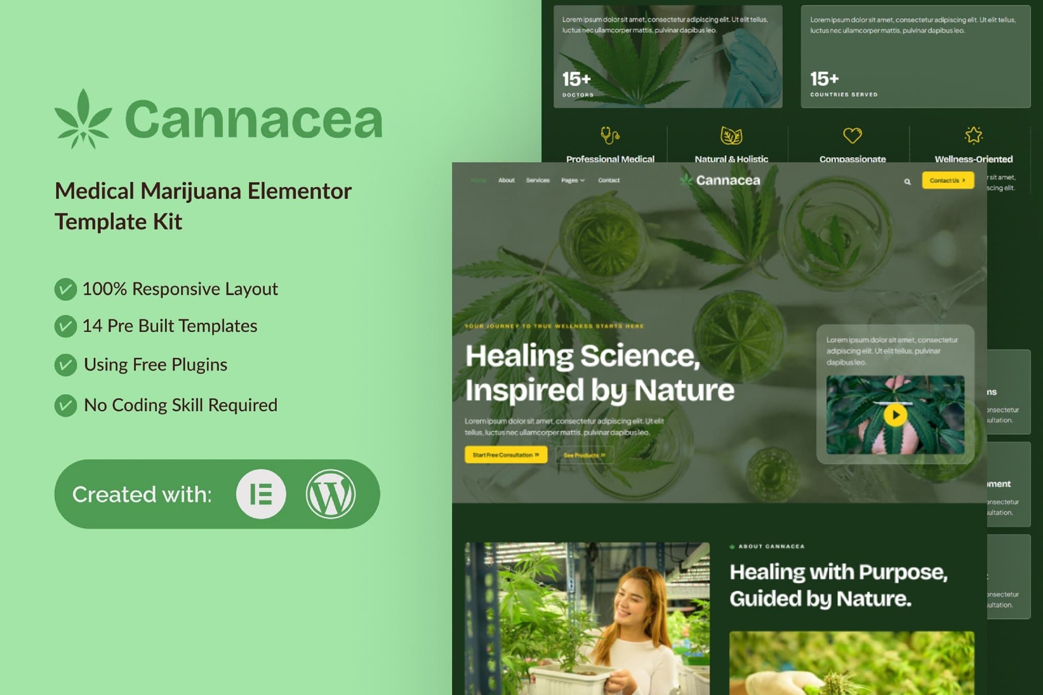 Cannacea - Medical Marijuana Elementor Template