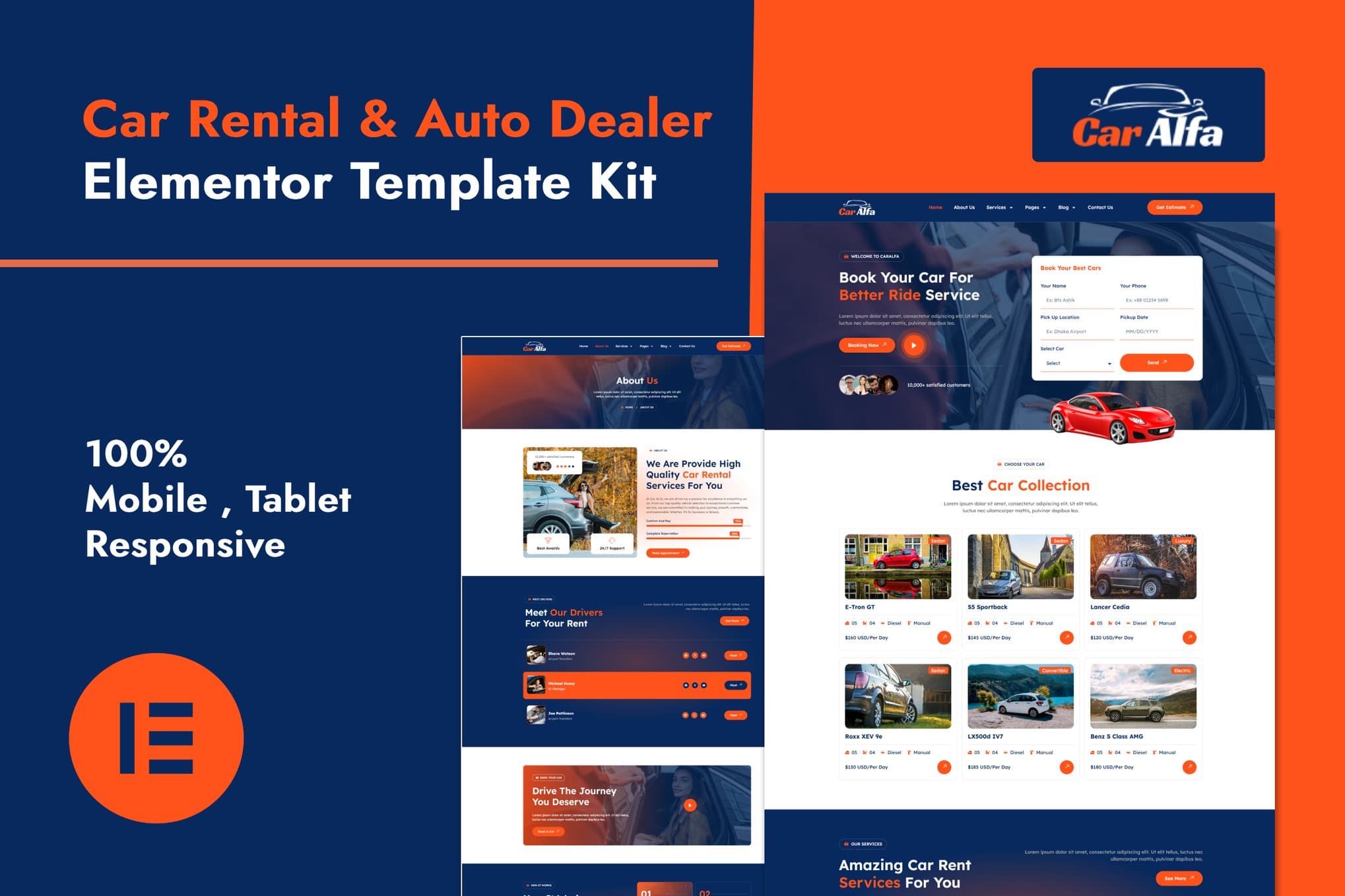 CarAlfa - Car Rental & Dealer Elementor Pro Elementor Template