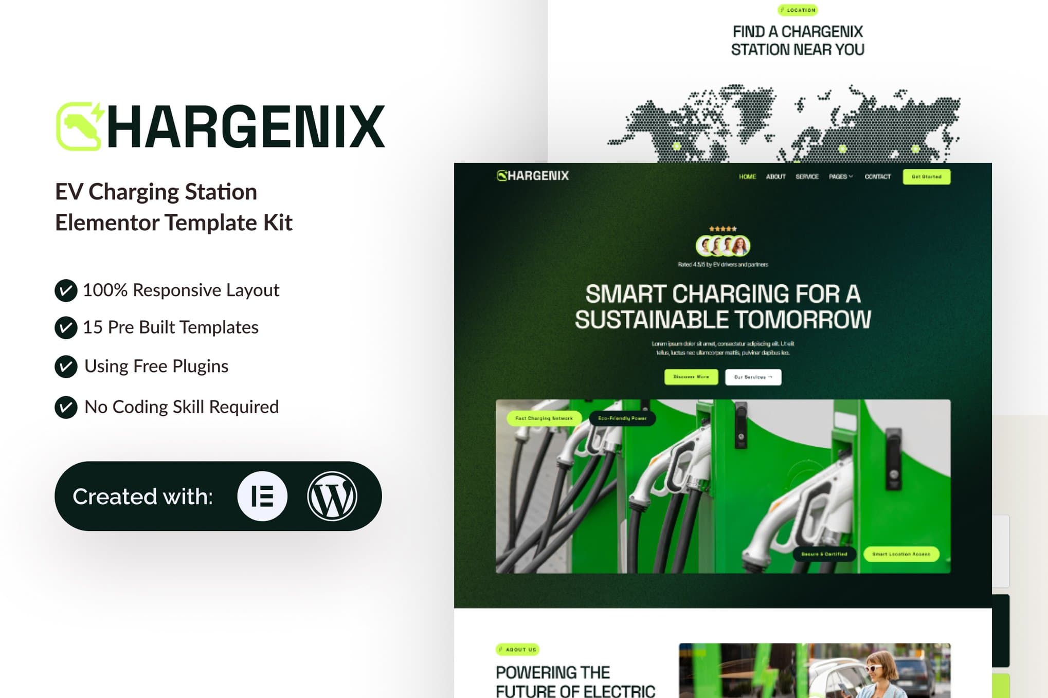 Chargenix - EV Charging Station Elementor Template
