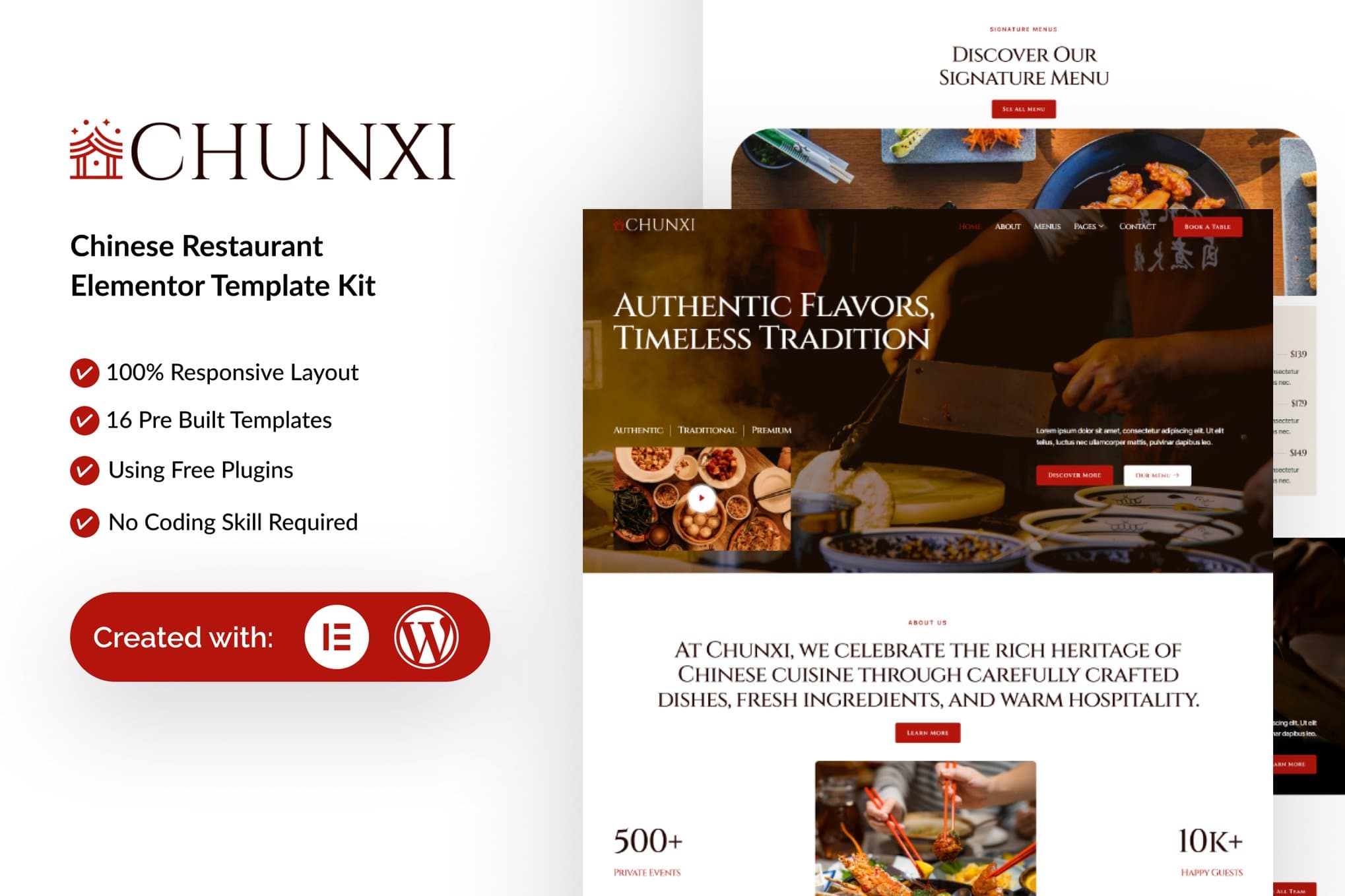 Chunxi - Chinese Restaurant Elementor Template