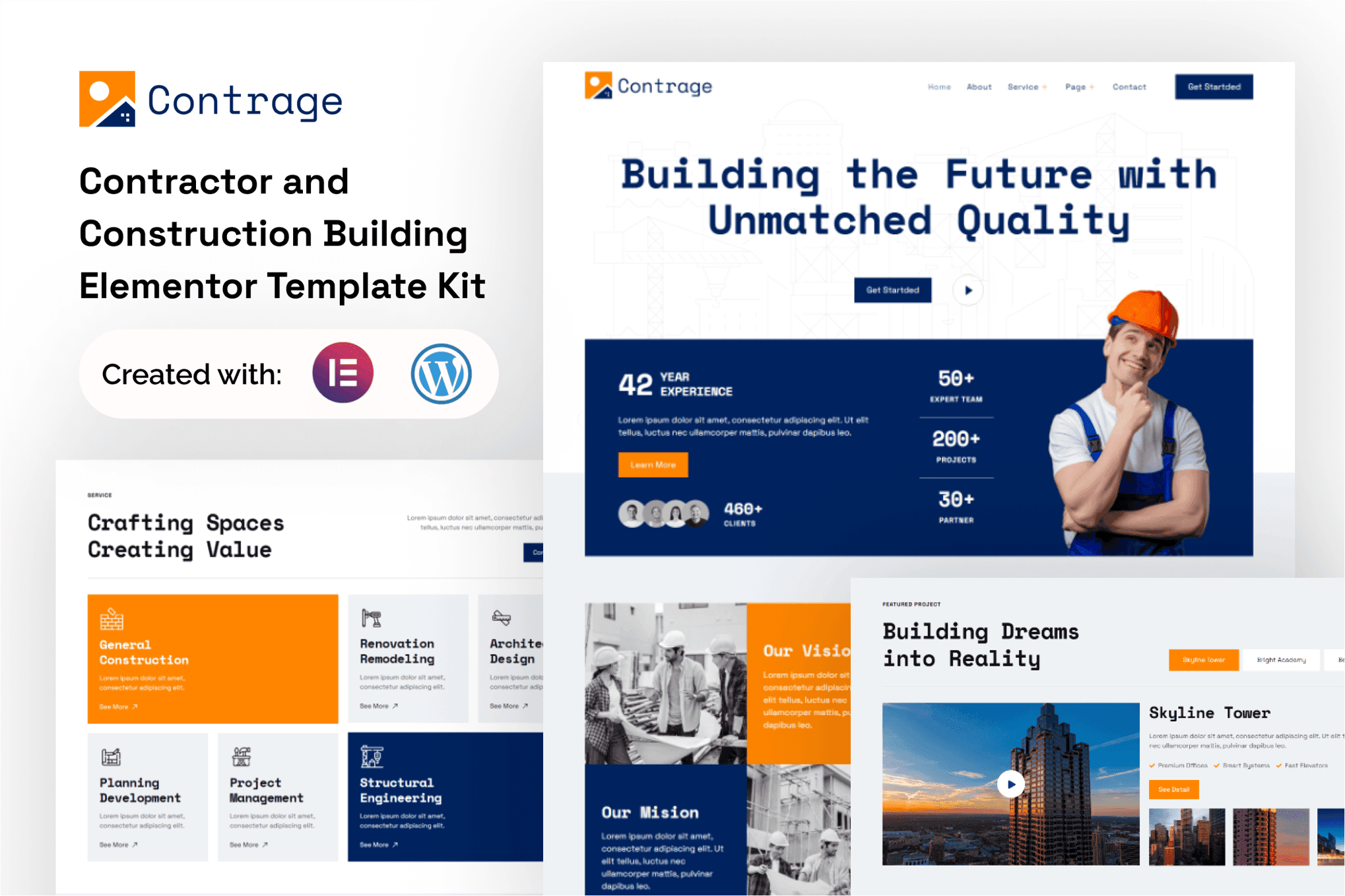 Contrage - Contractor and Construction Building Elementor Template