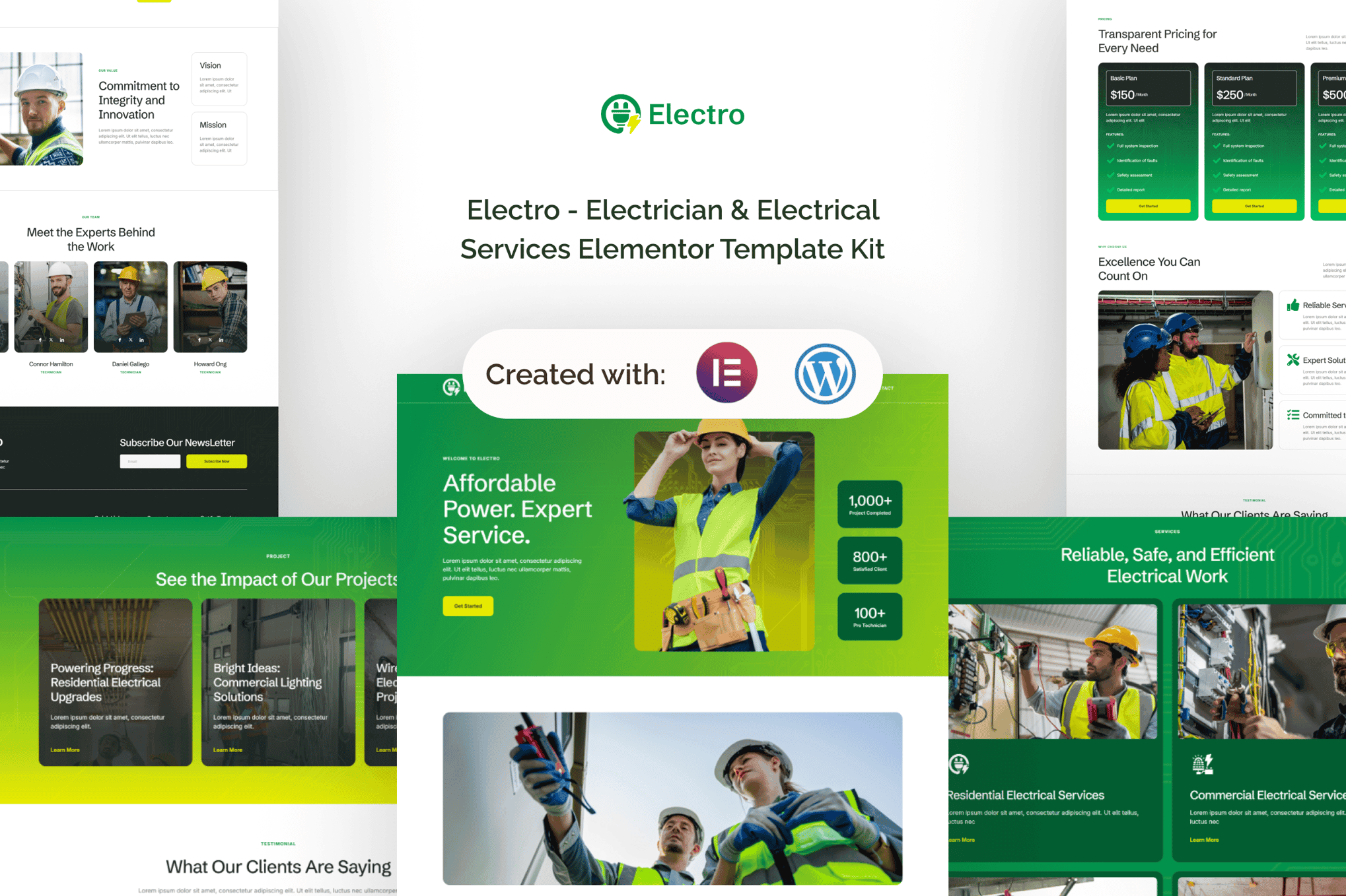 Electro - Electrician & Electrical Services Elementor Template