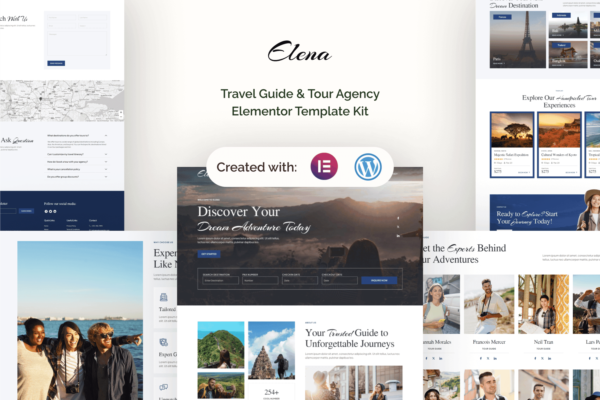 Elena - Travel Guide & Tour Agency Elementor Template