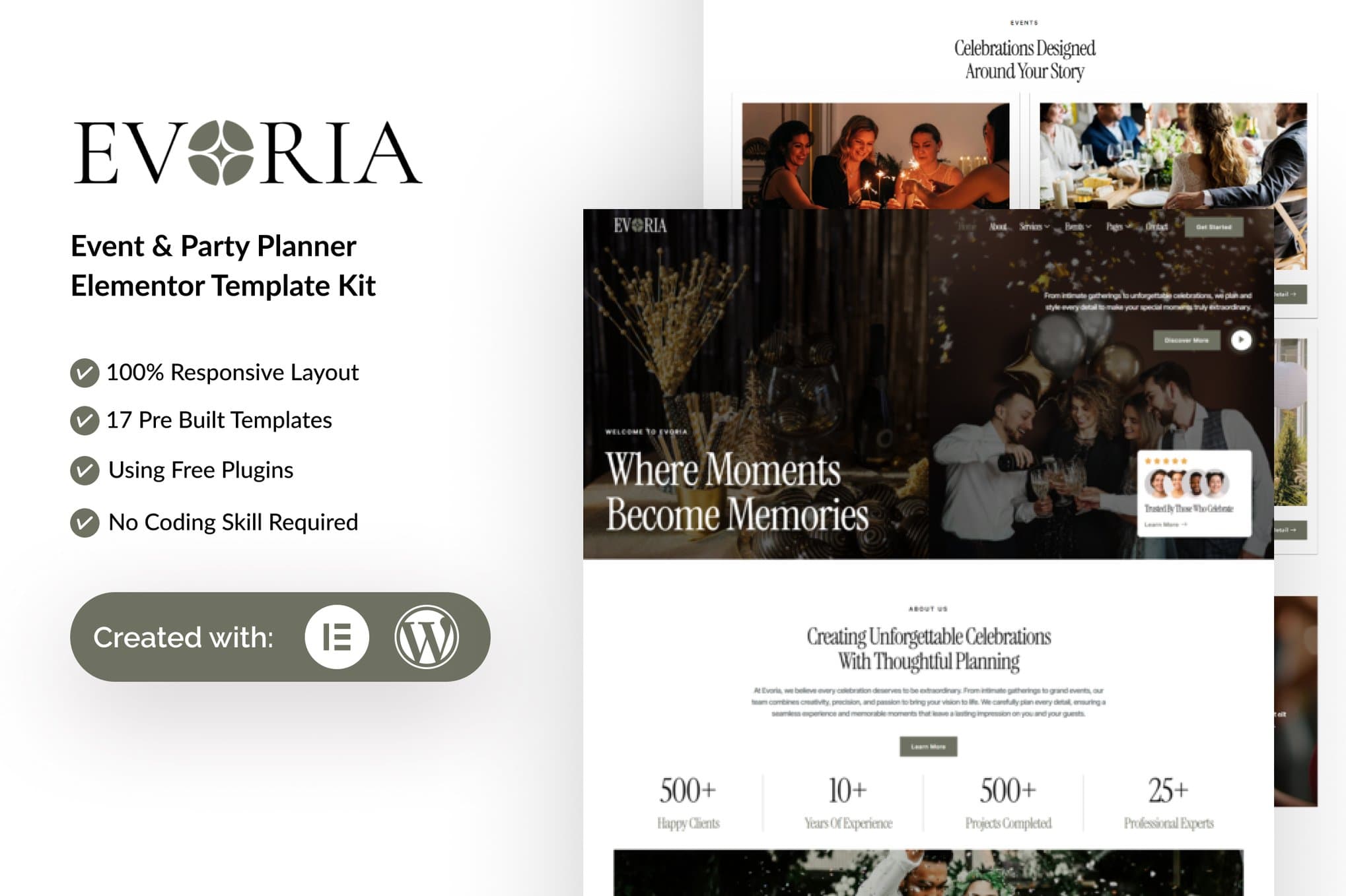 Evoria - Event & Party Planner Elementor Template