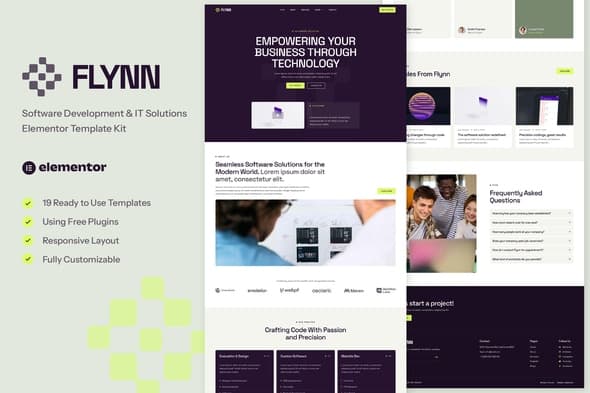 Flynn - Software Development & IT Solutions Elementor Template