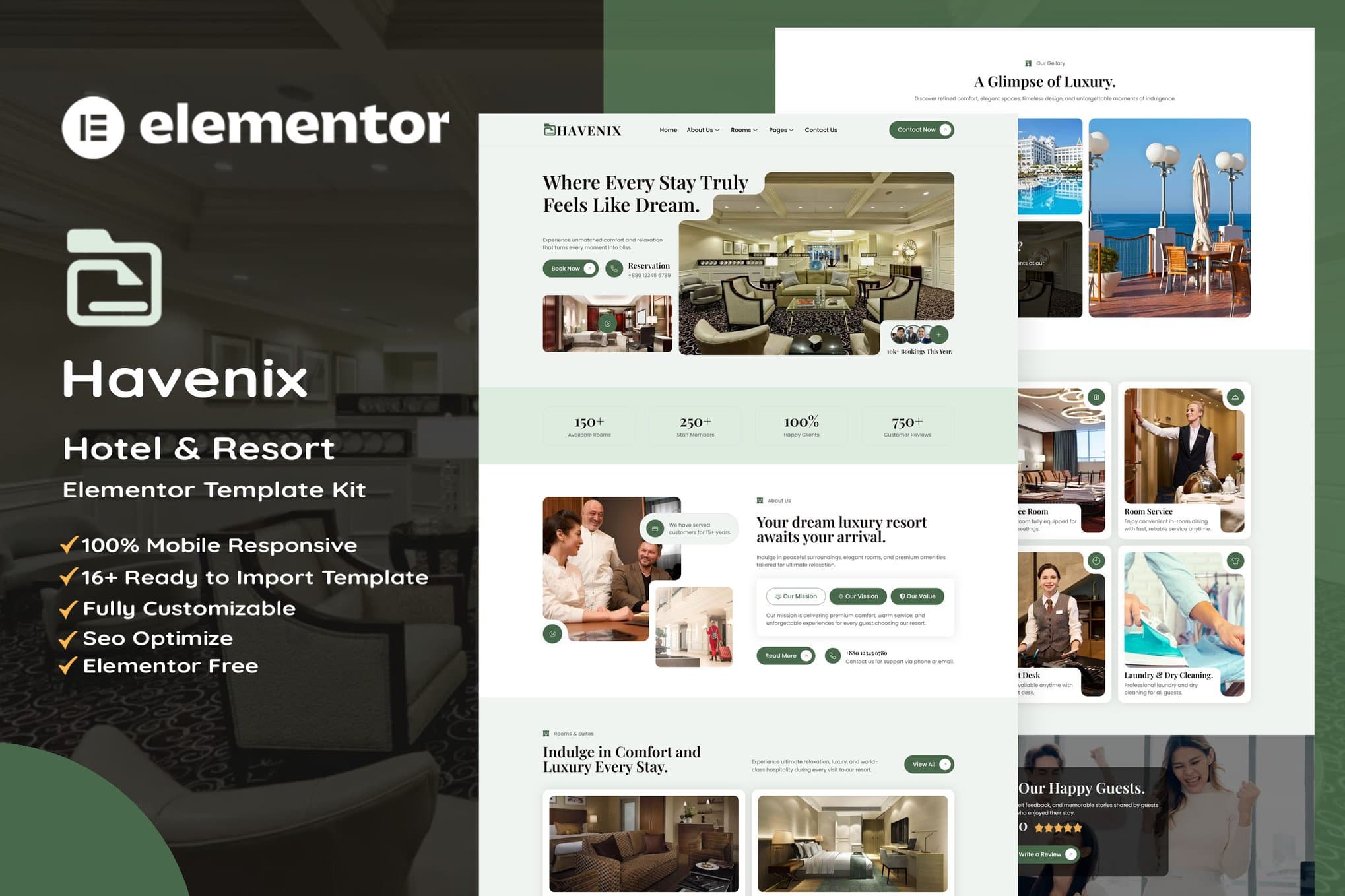 Havenix - Hotel & Resort Elementor Template