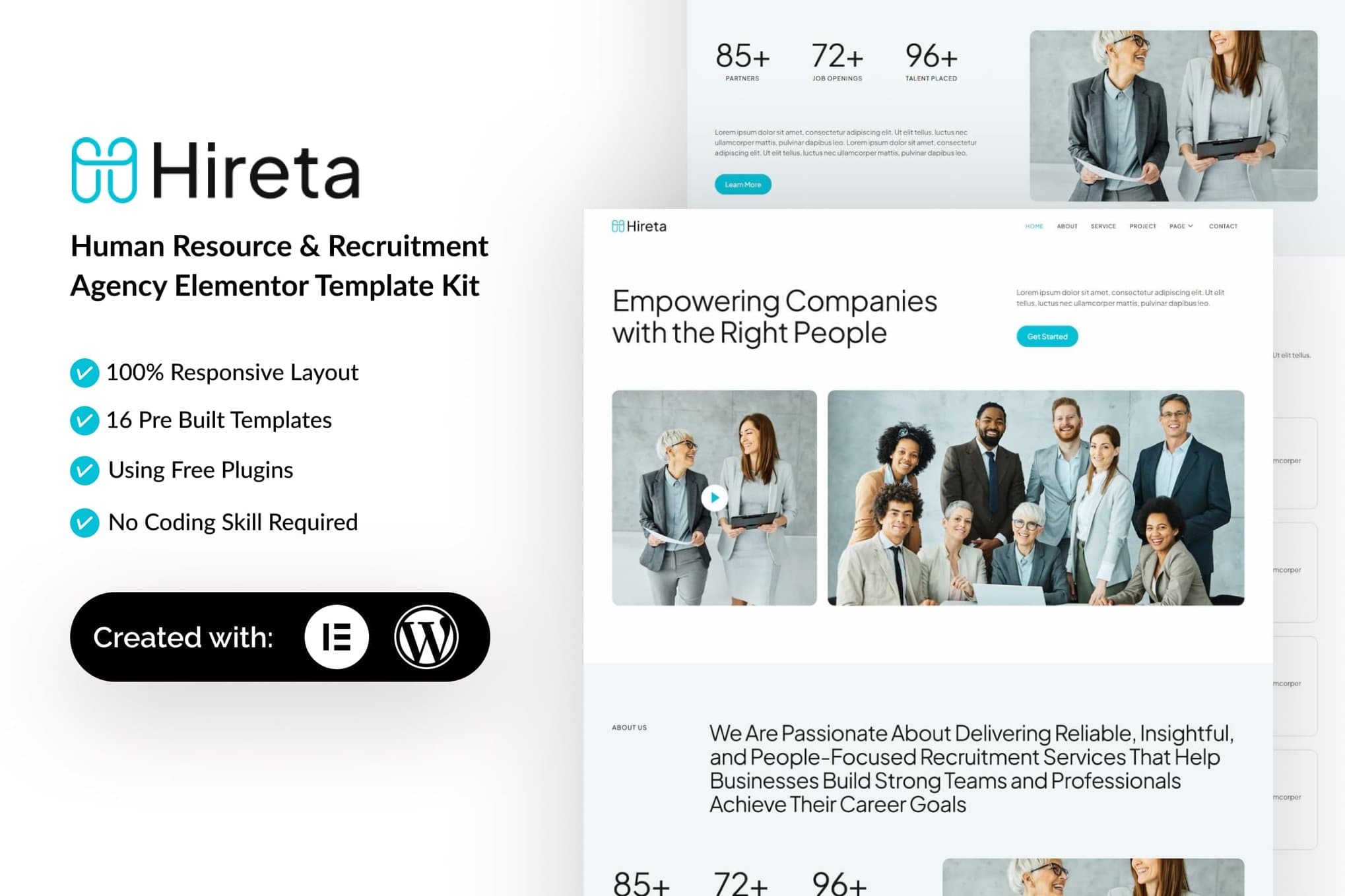 Hireta - Human Resource & Recruitment Agency Elementor Template