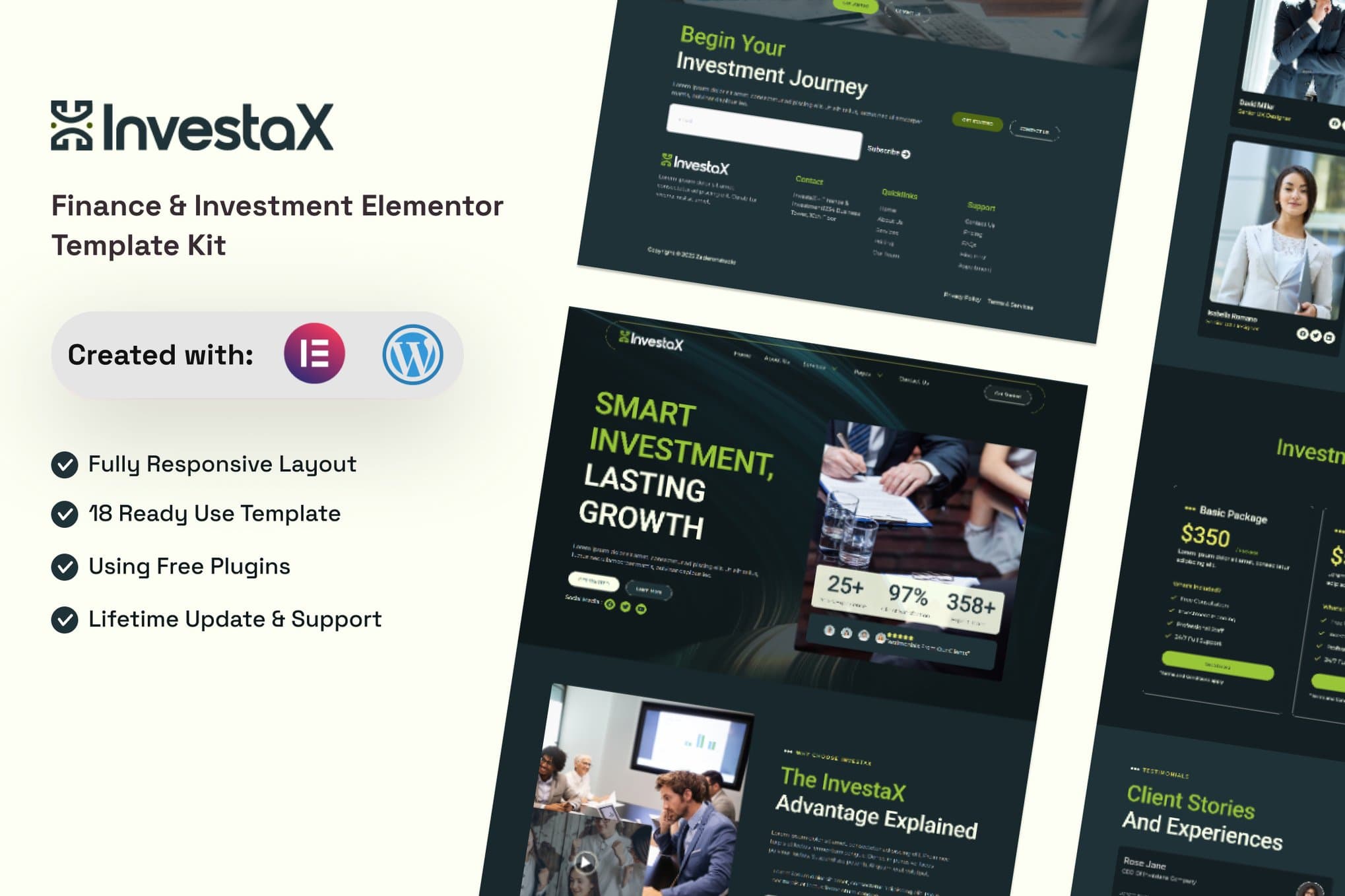 InvestaX - Finance & Investment Elementor Template