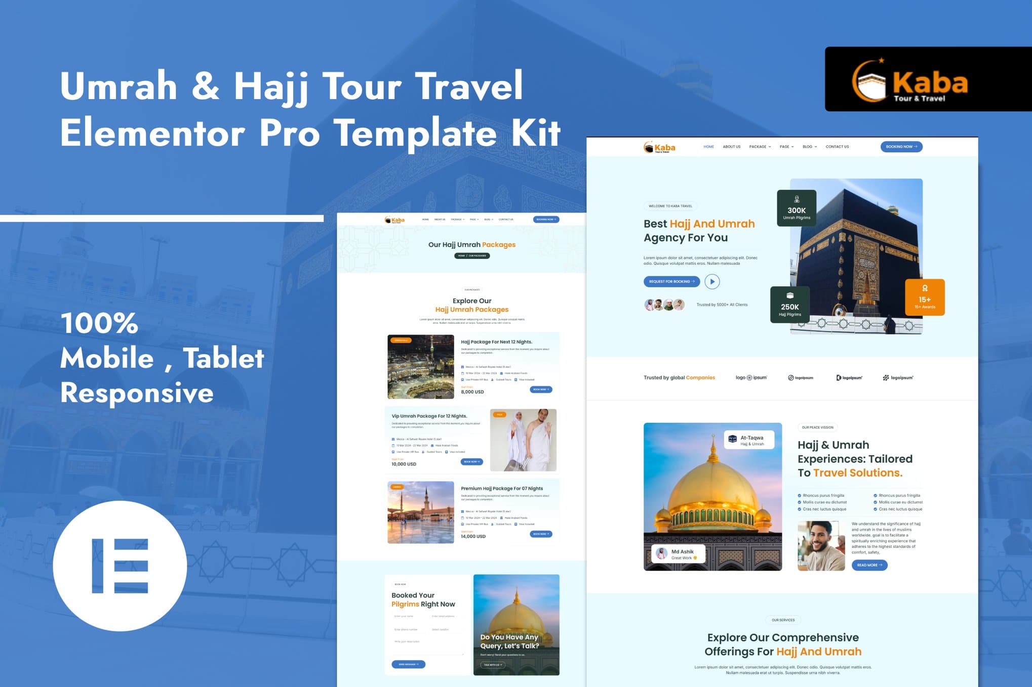 Kaba - Umrah & Hajj Tour Travel Elementor Pro Elementor Template