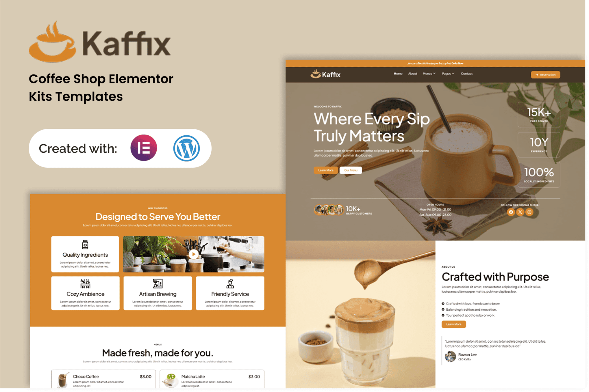 Kaffix - Coffee Shop & Cafe Elementor Template