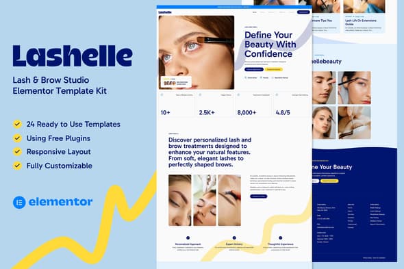 Lashelle - Lash & Brow Studio Elementor Template