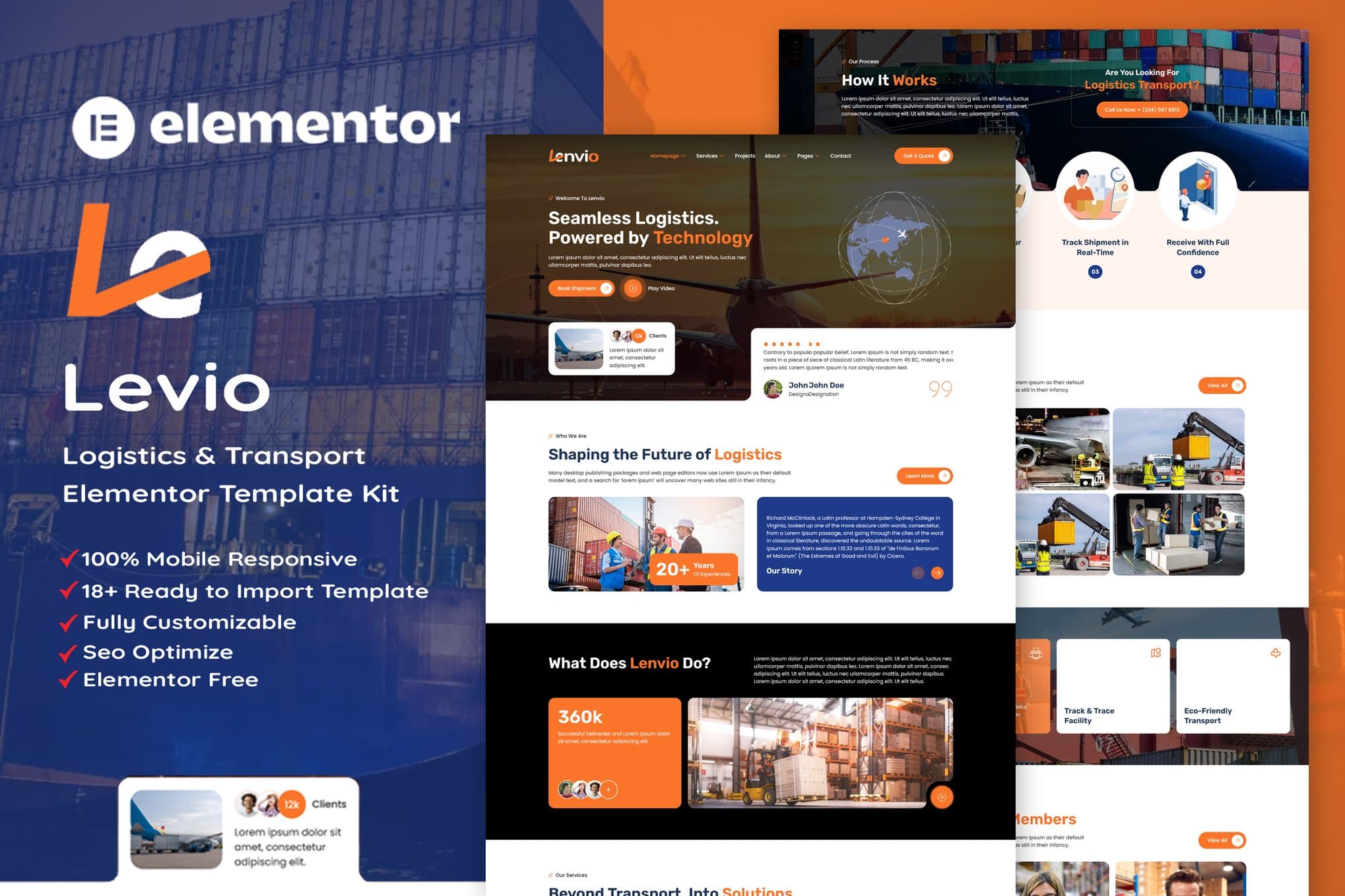 Lenvio - Logistics & Transport Service Elementor Template