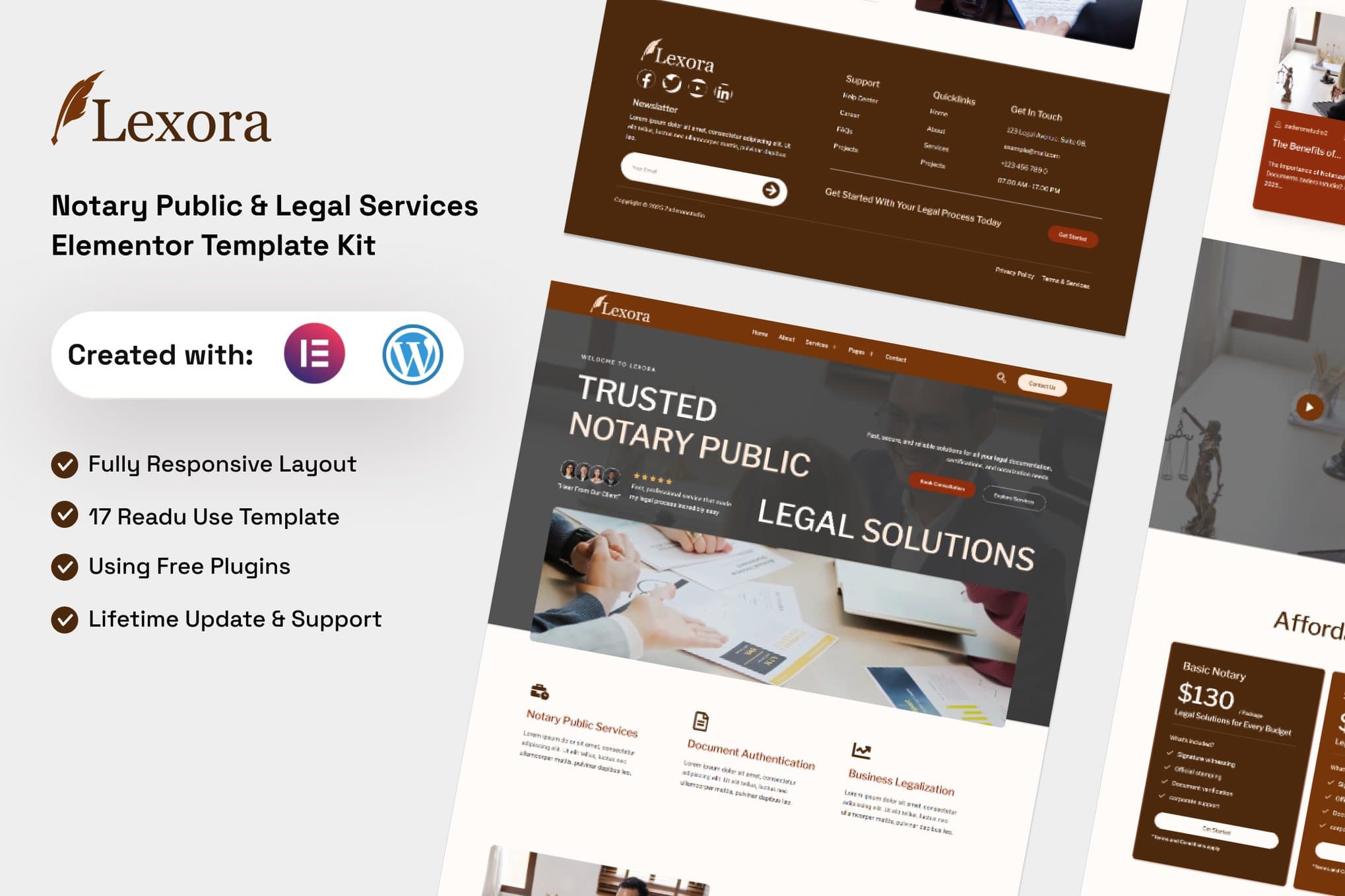Lexora - Notary Public & Legal Services Elementor Template
