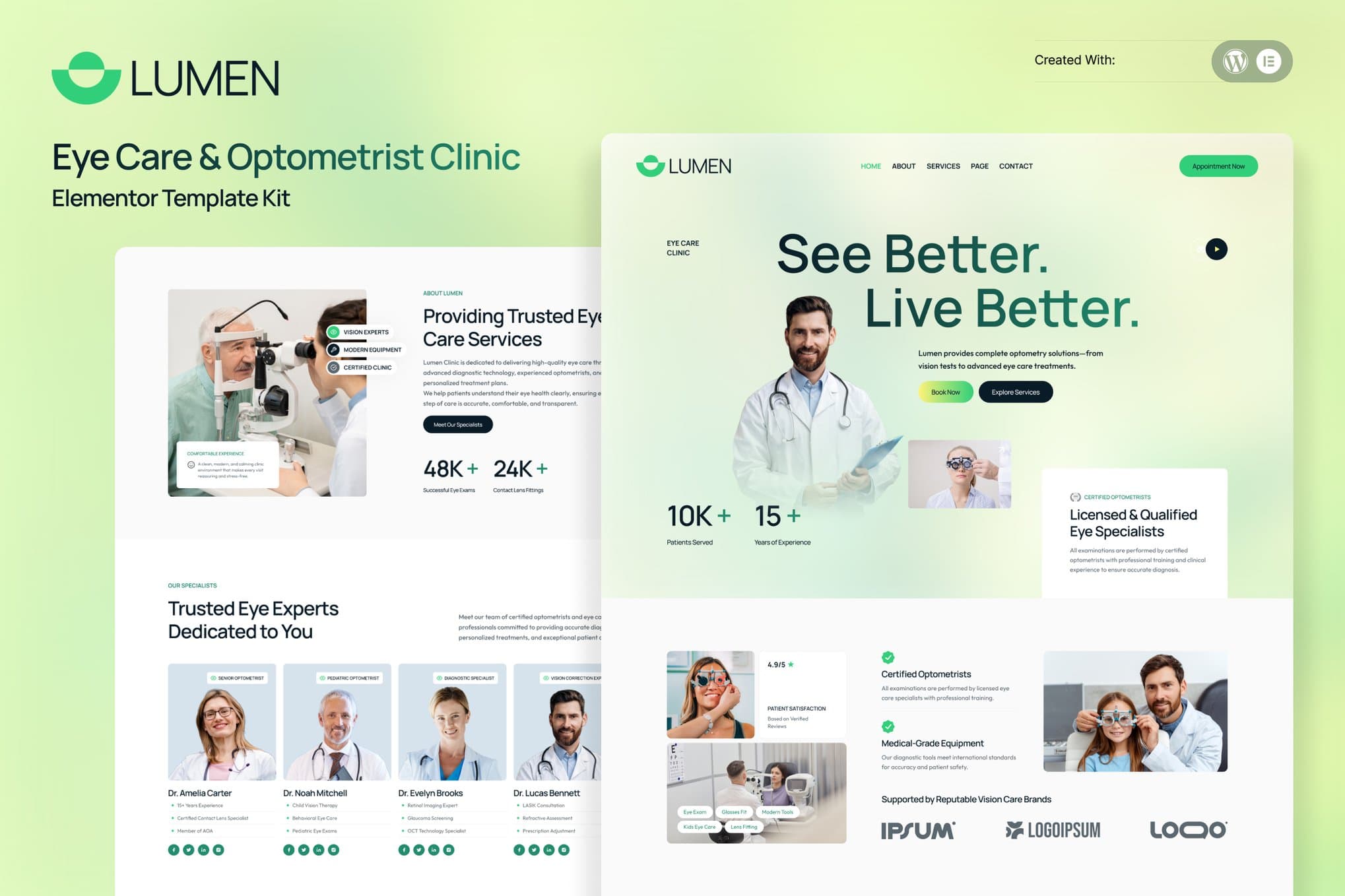 Lumen - Eye Care & Optometrist Clinic Elementor Template