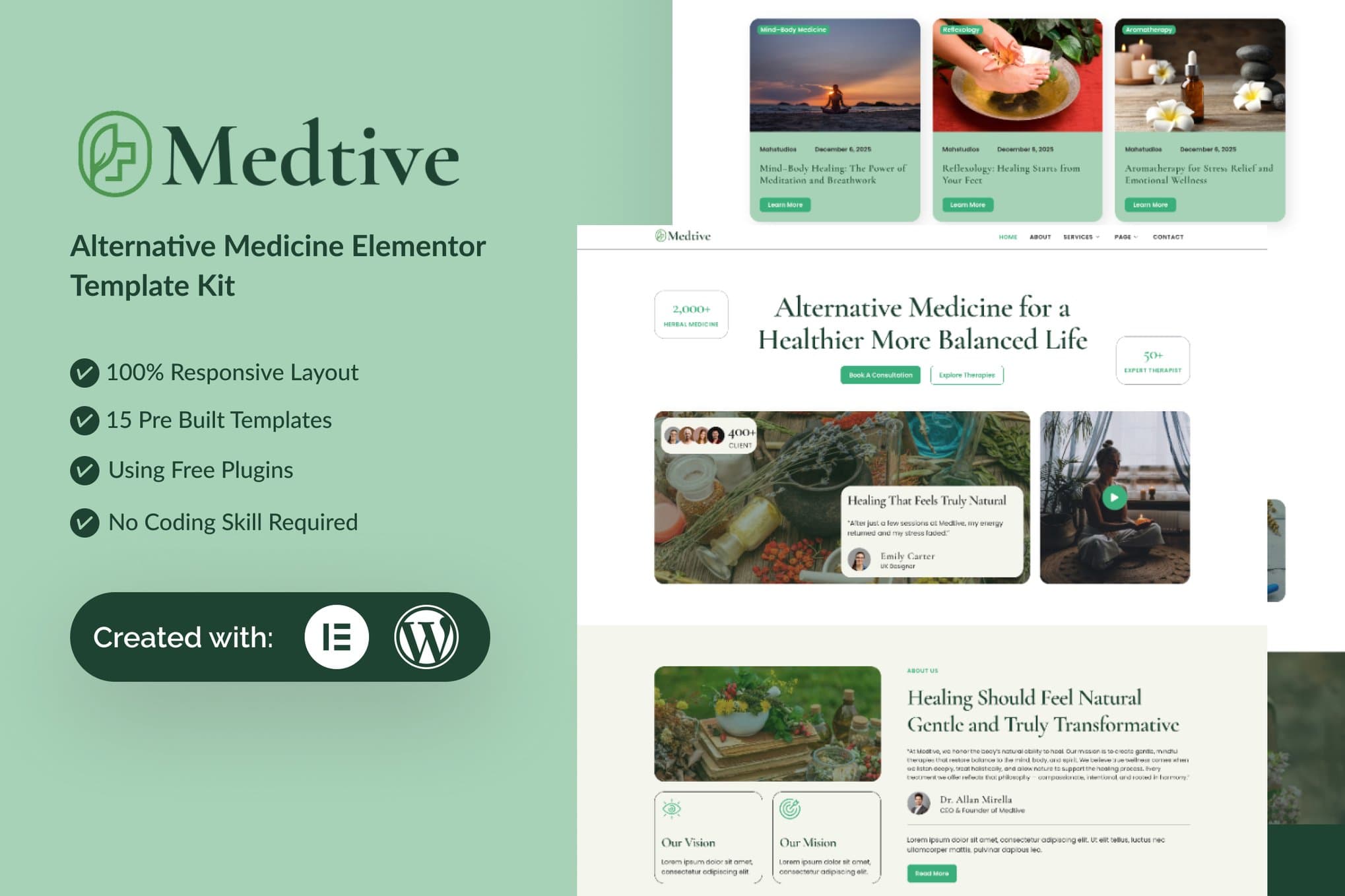 Medtive - Alternative Medicine Elementor Template