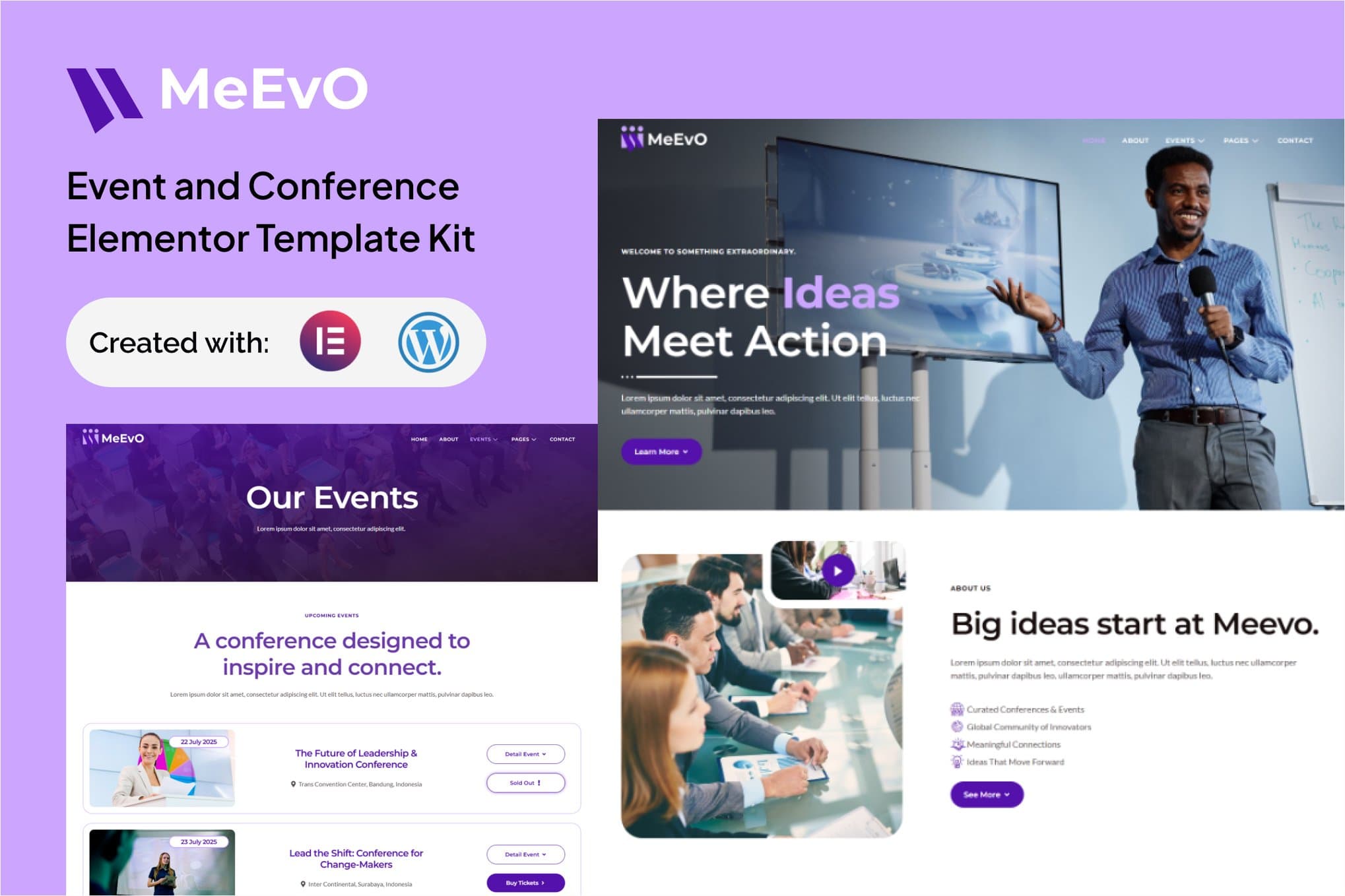 Meevo - Event and Conference Elementor Template