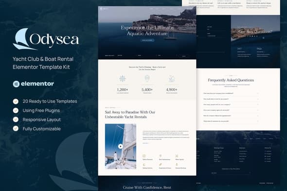 Odysea - Yacht Club & Boat Rental Elementor Template