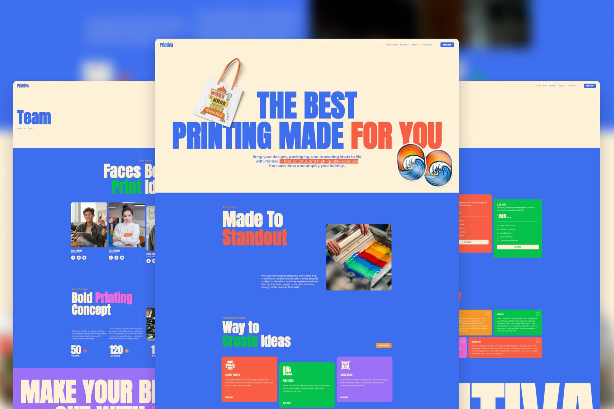 Printiva - Modern Colorful Printing Service Company Elementor Template